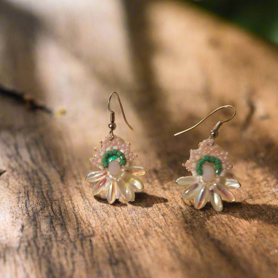 Beaded Rhododendron Earrings