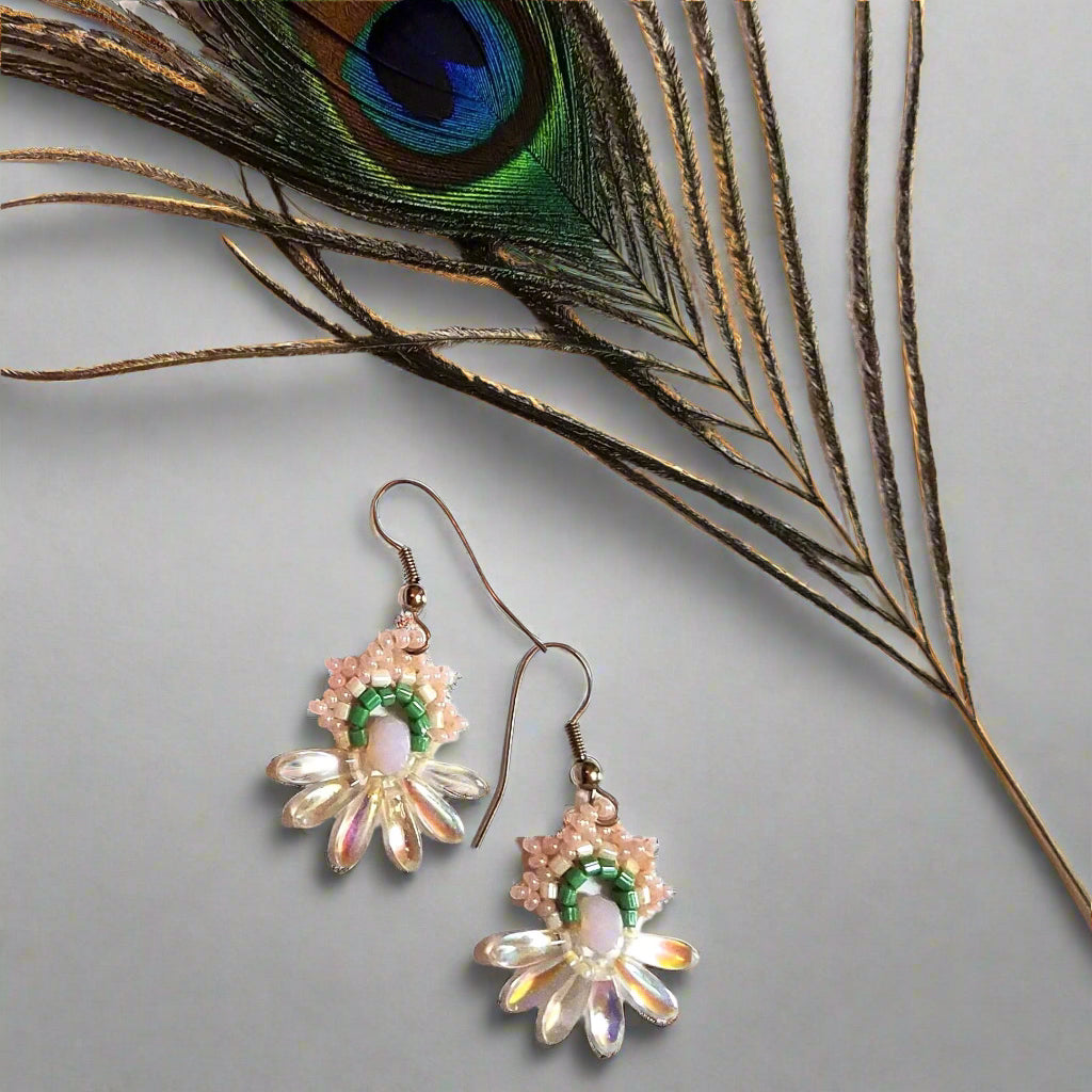 Beaded Rhododendron Earrings