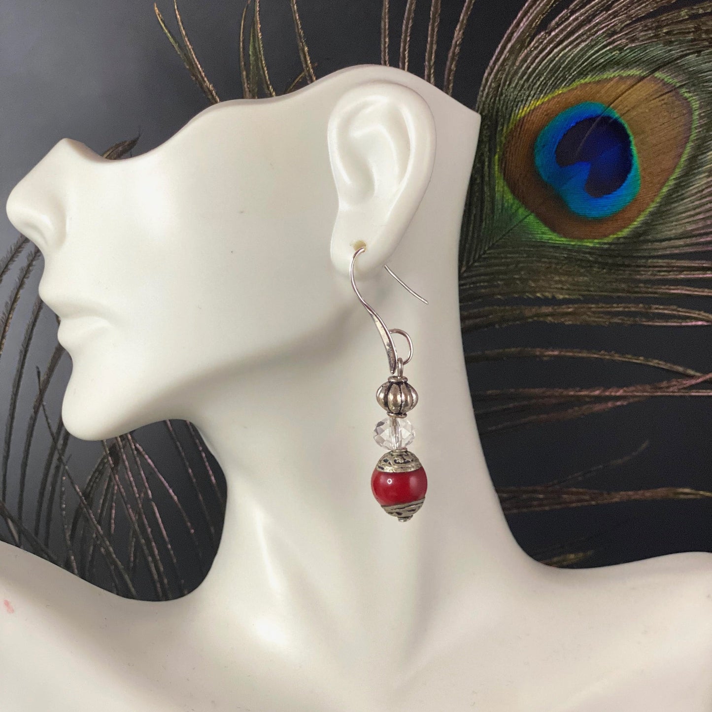 Chimes of Love with Red Jasper Resin Earrings