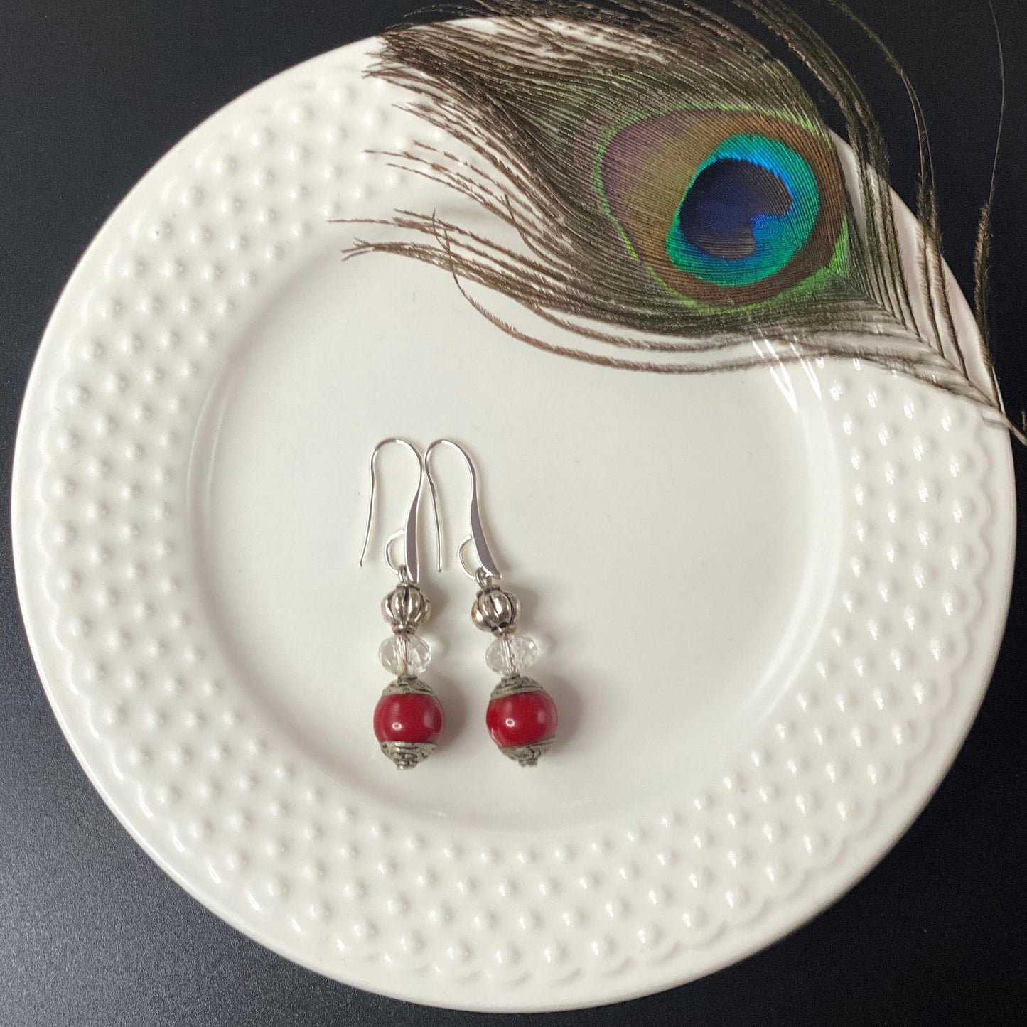 Chimes of Love with Red Jasper Resin Earrings
