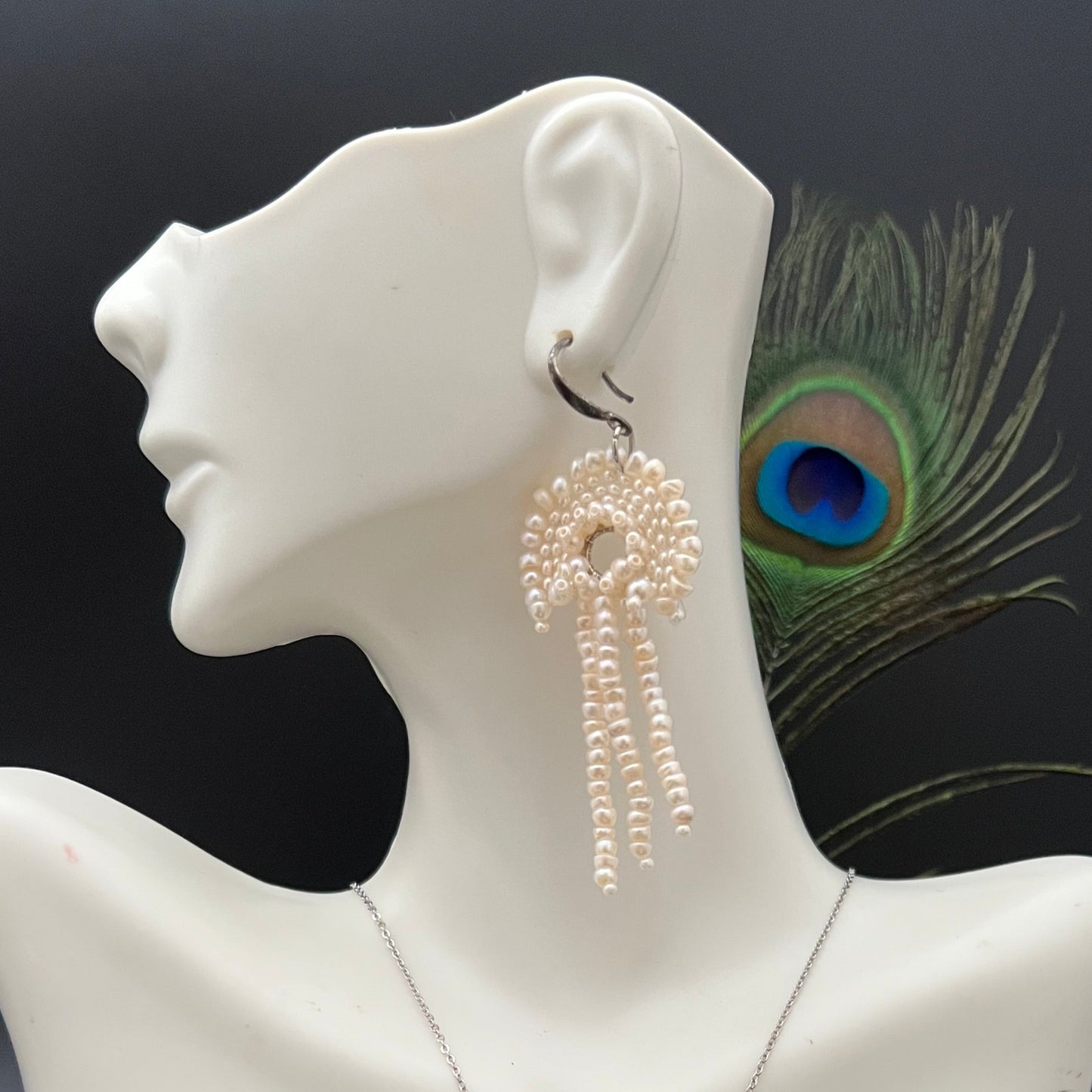 Seed Pearl Jelly Fish Earrings