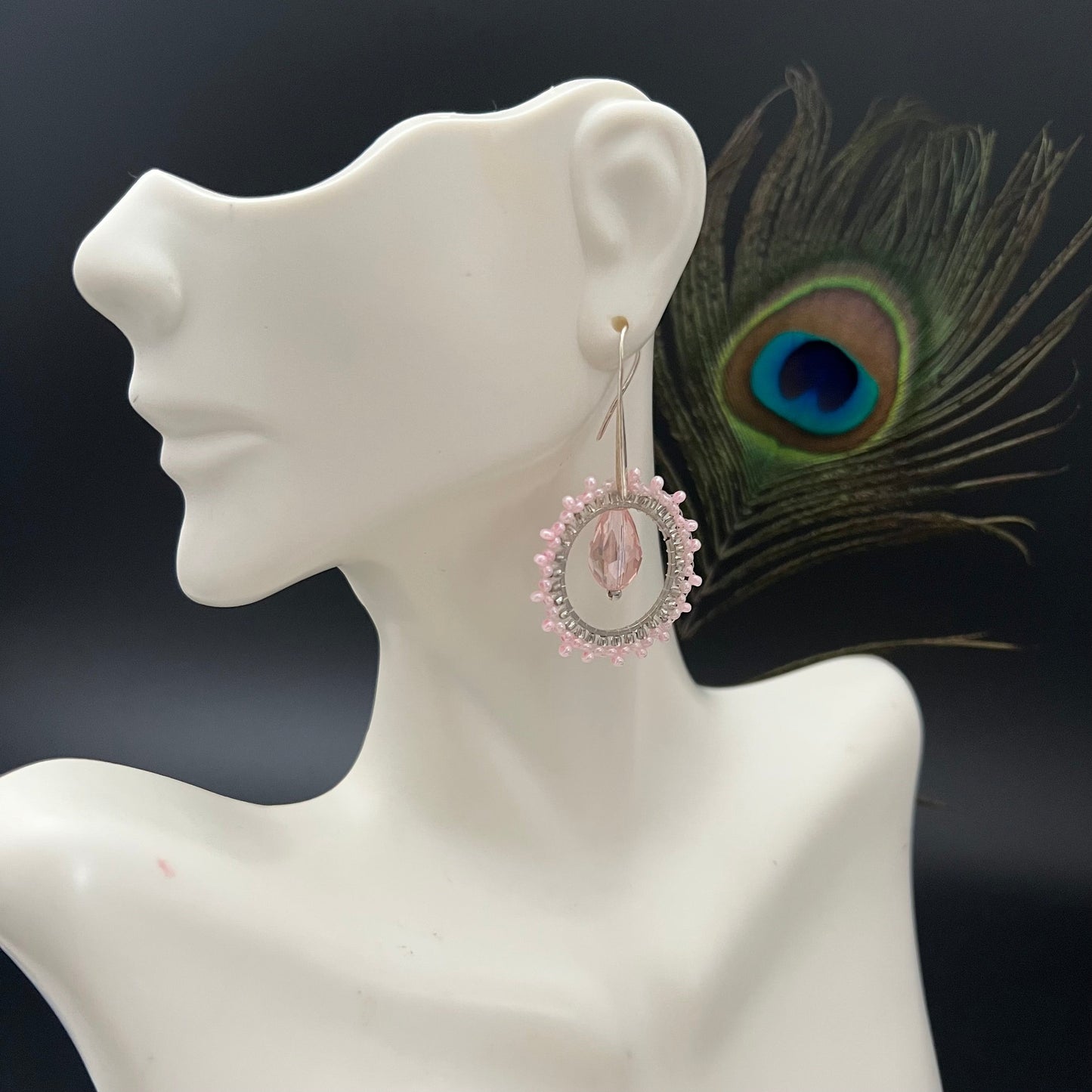Beaded Circle Earrings