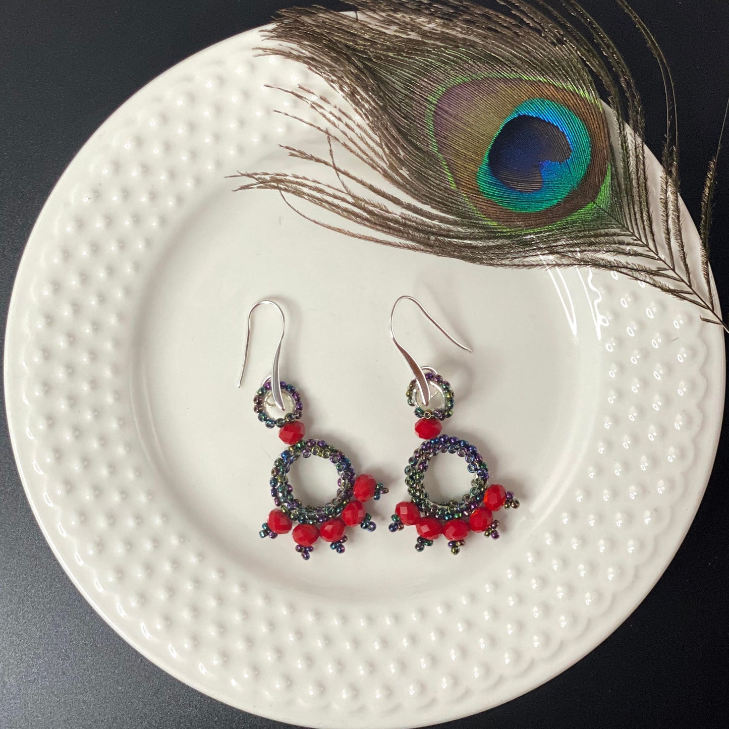 Seed bead & Celestial Crystal Earrings