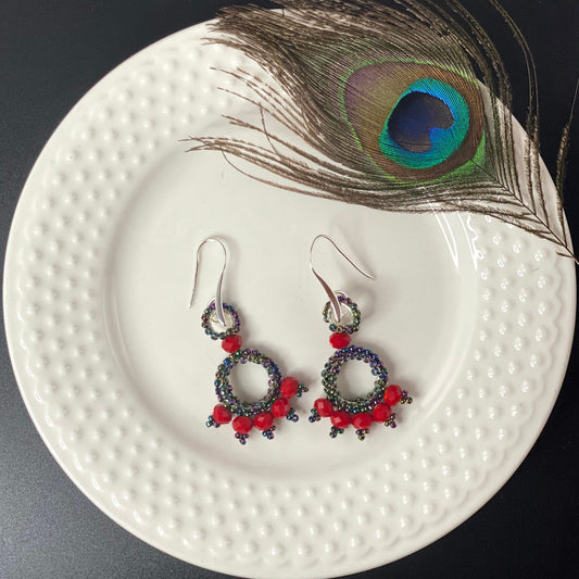 Seed bead & Celestial Crystal Earrings