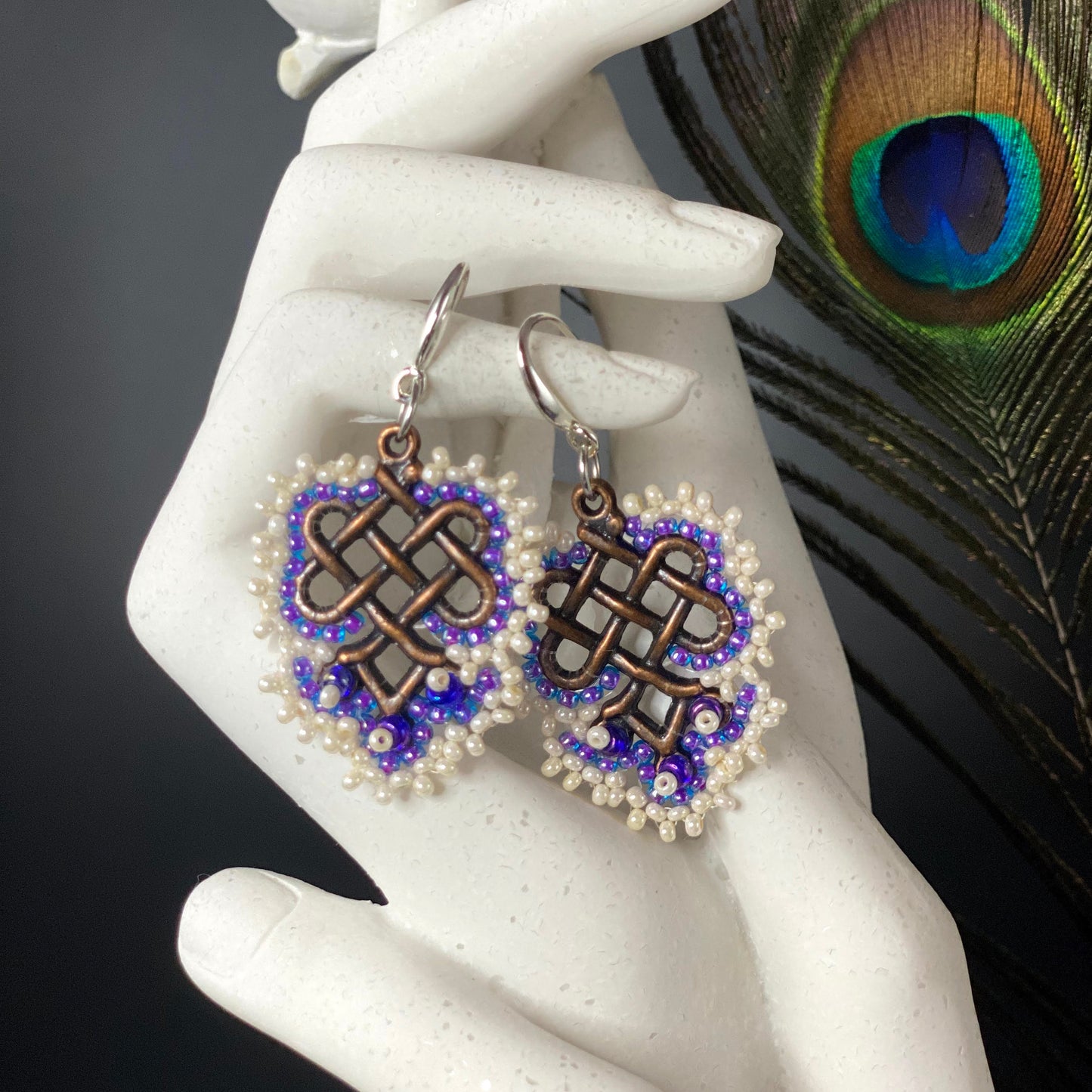 Endless Knot Beaded Component Earrings