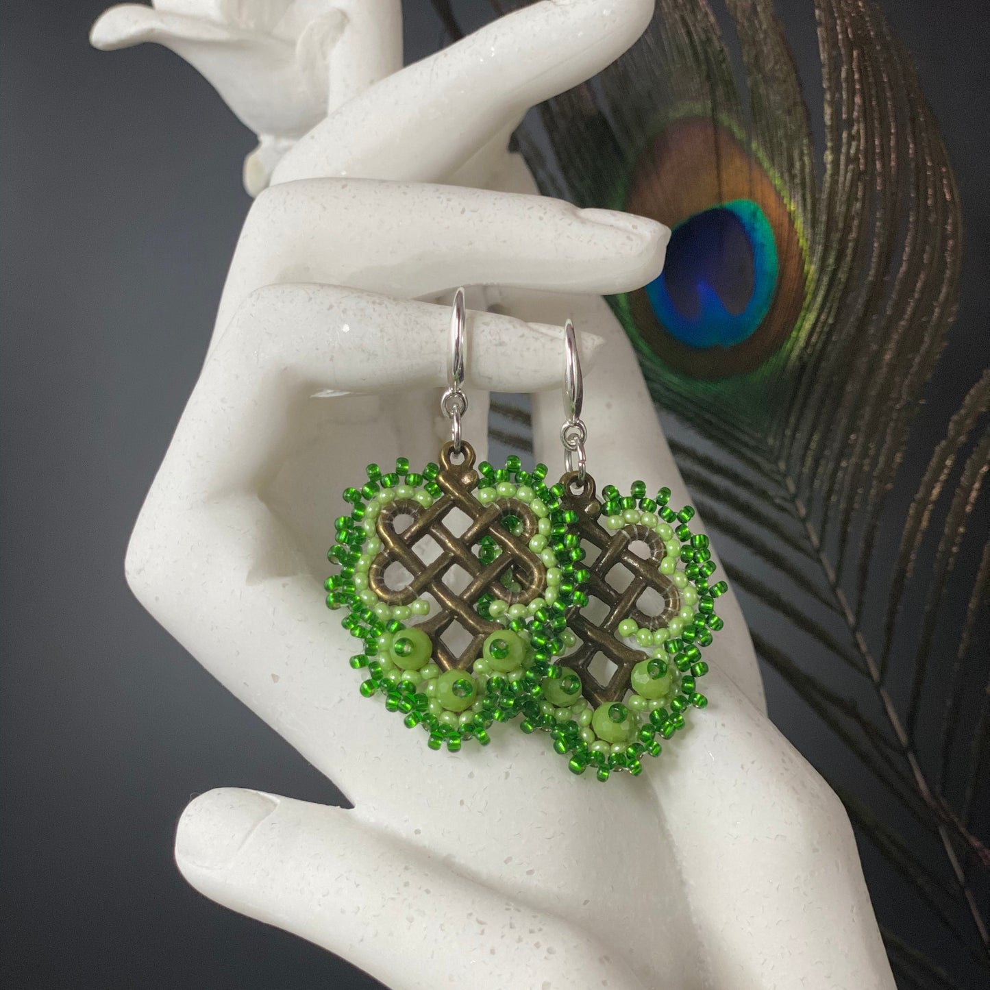 Endless Knot Beaded Component Earrings