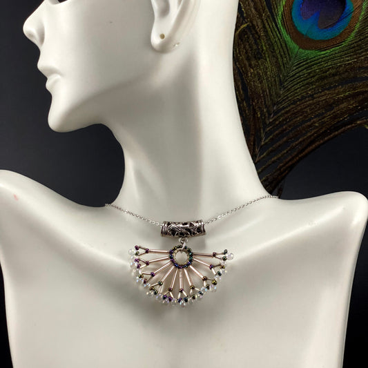 Beaded Half Circle Pendent