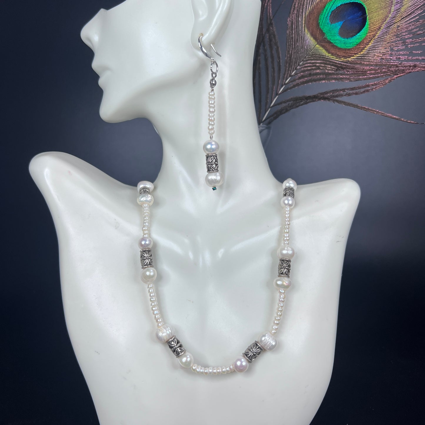 Seed Pearl and pewter Set