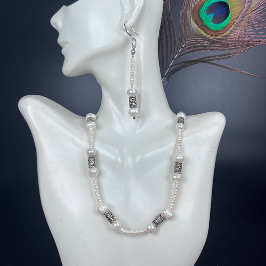 Seed Pearl and pewter Set