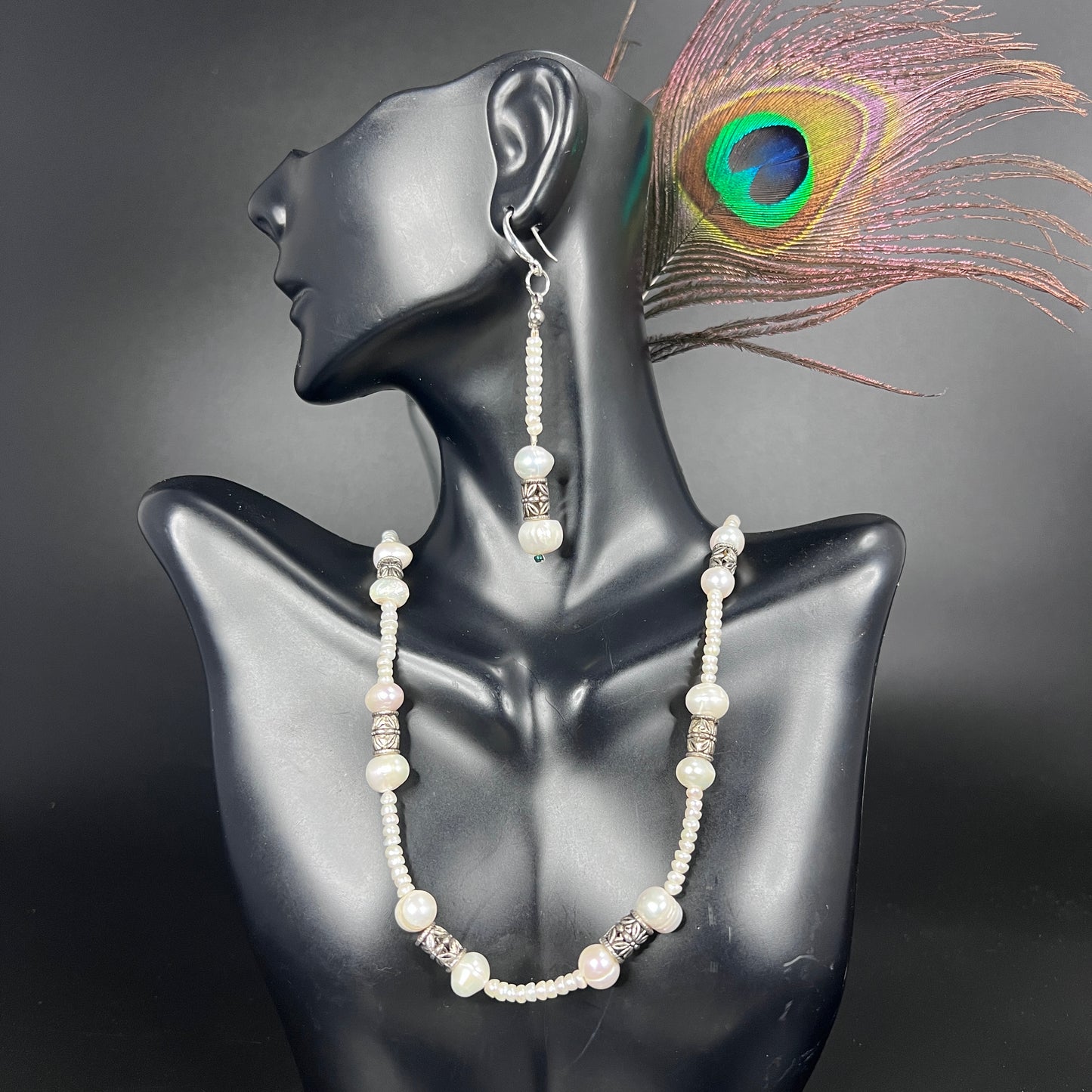 Seed Pearl and pewter Set