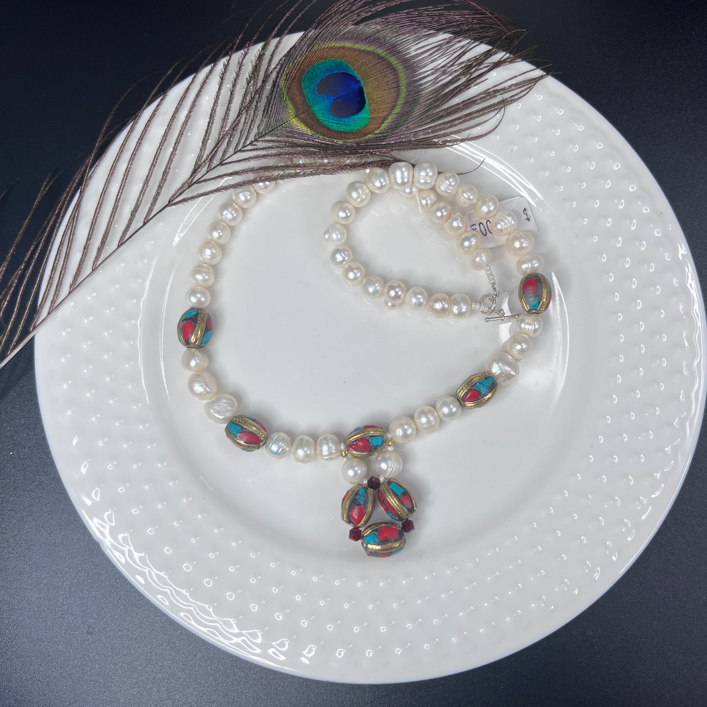 Tibetan and Pearl Necklace