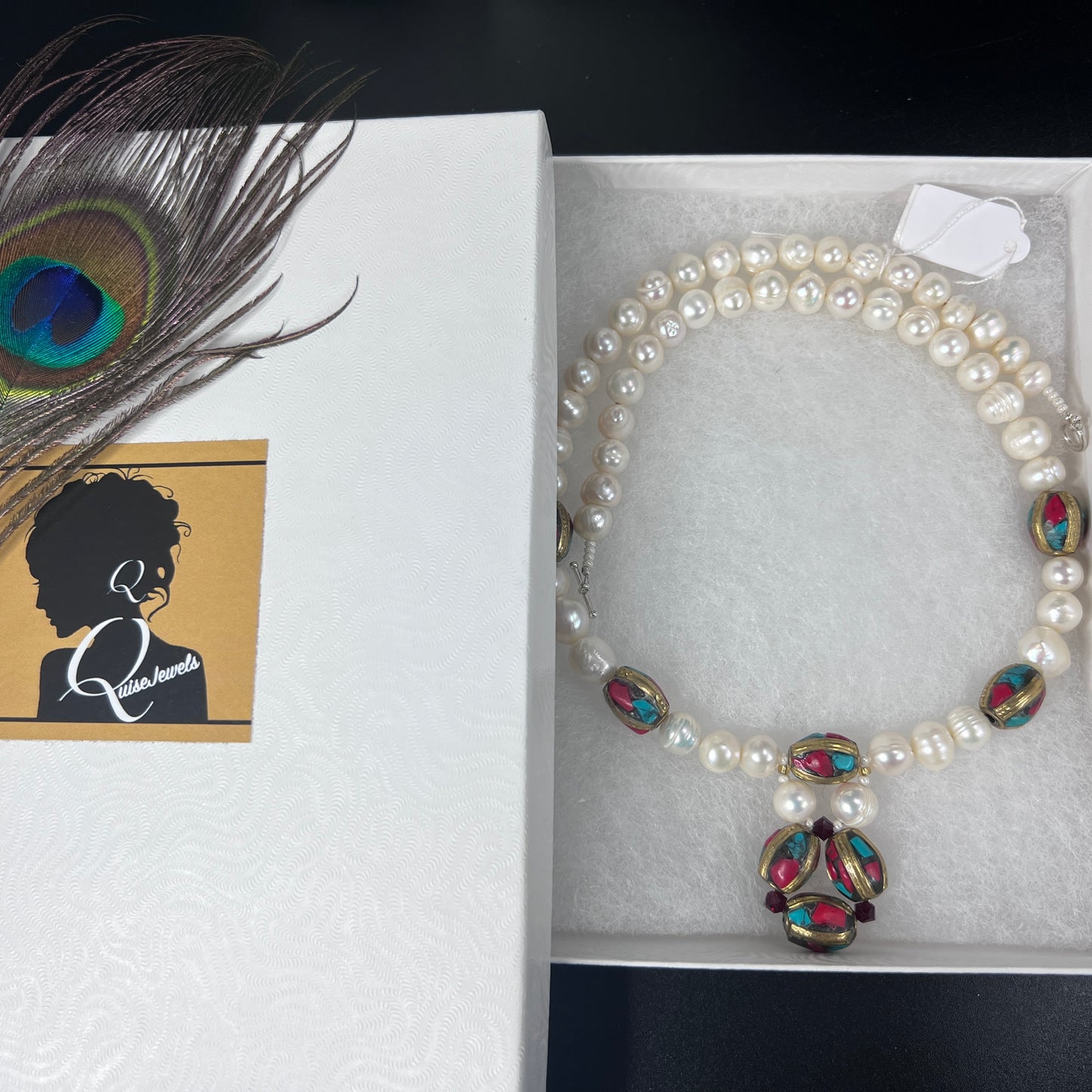 Tibetan and Pearl Necklace