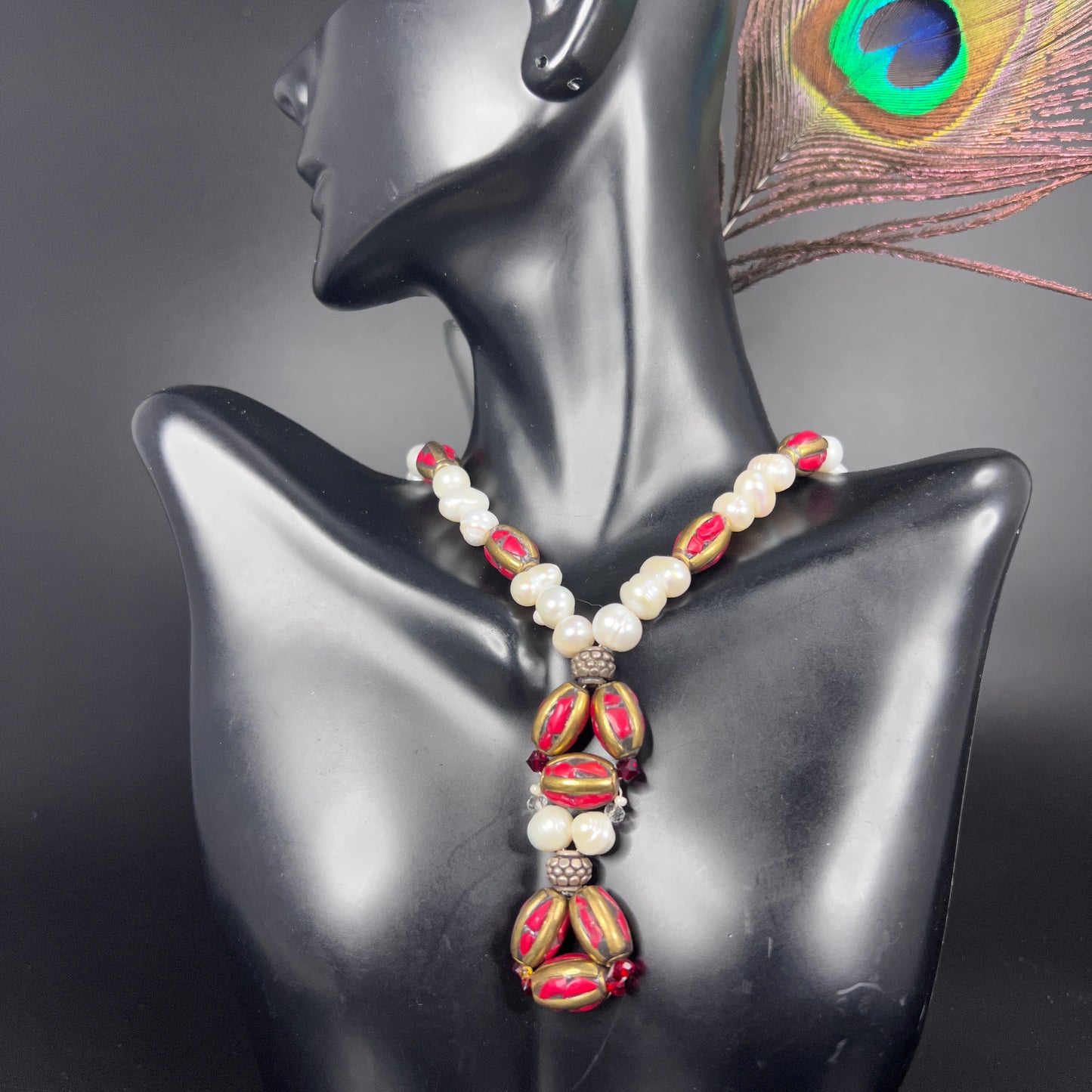 Tibetan and Pearl Necklace
