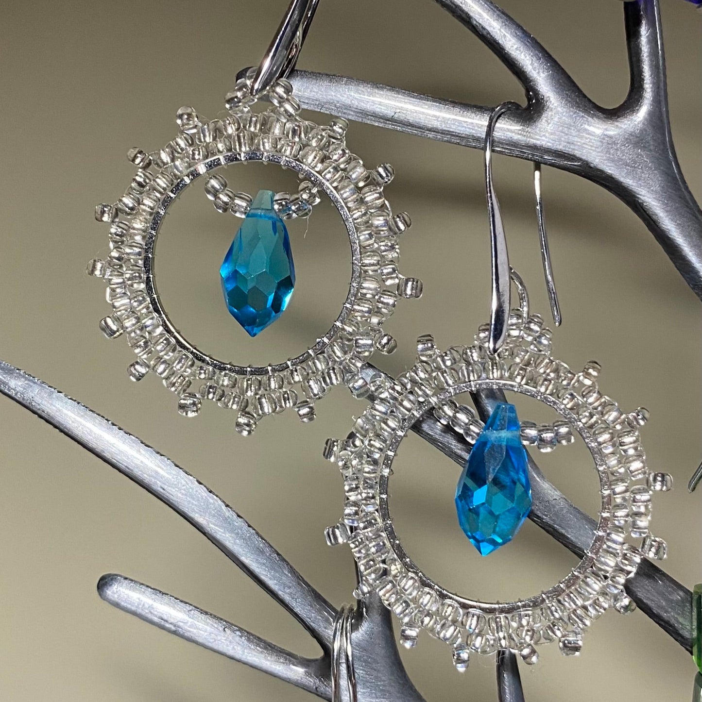 Beaded Circle Earrings