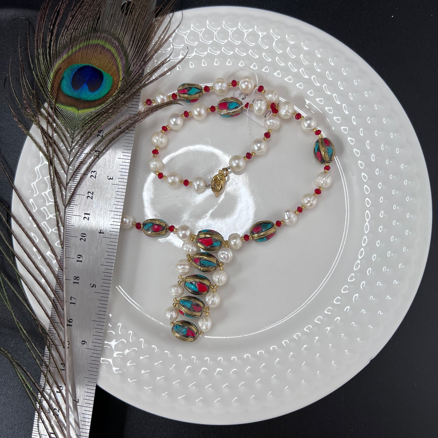 Tibetan and Pearl Necklace