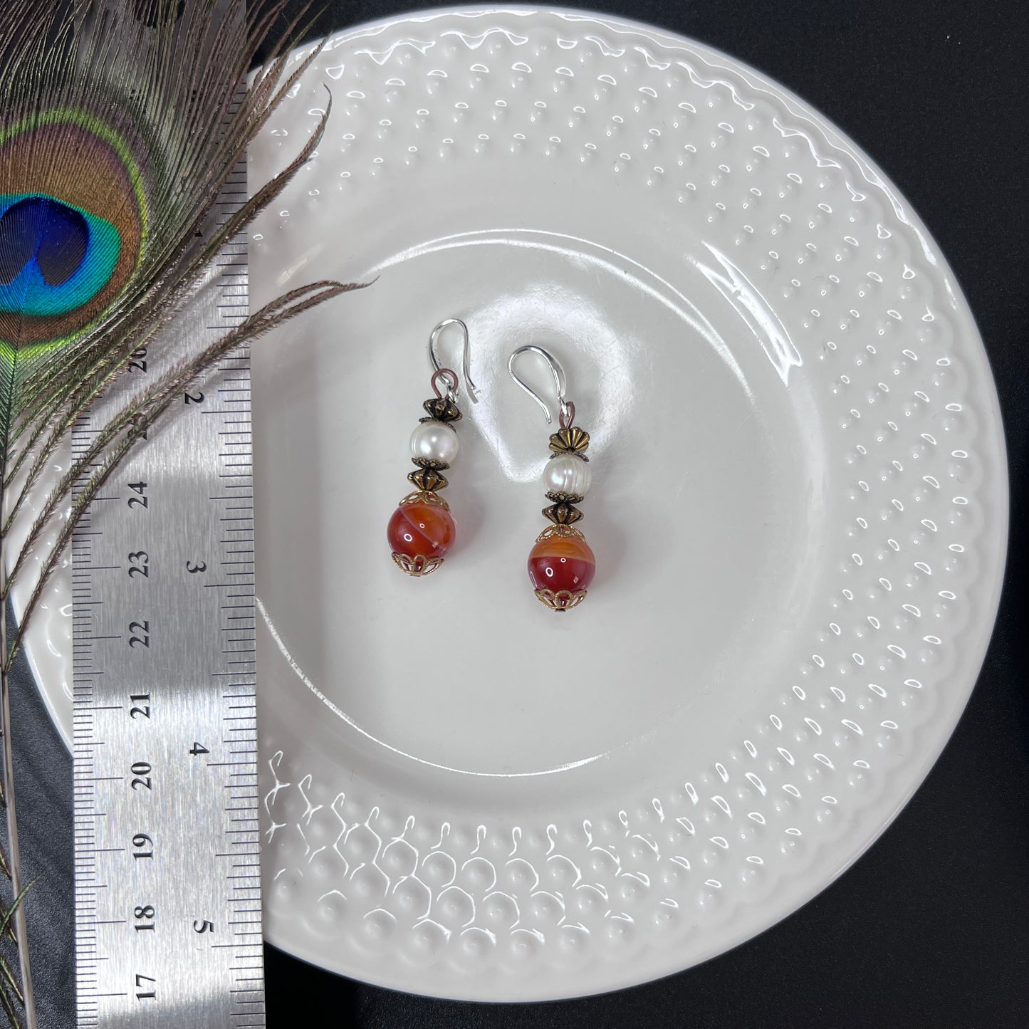 Pearl and Sardonyx Earrings