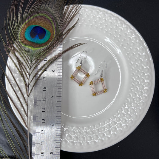 Beaded Square Earrings