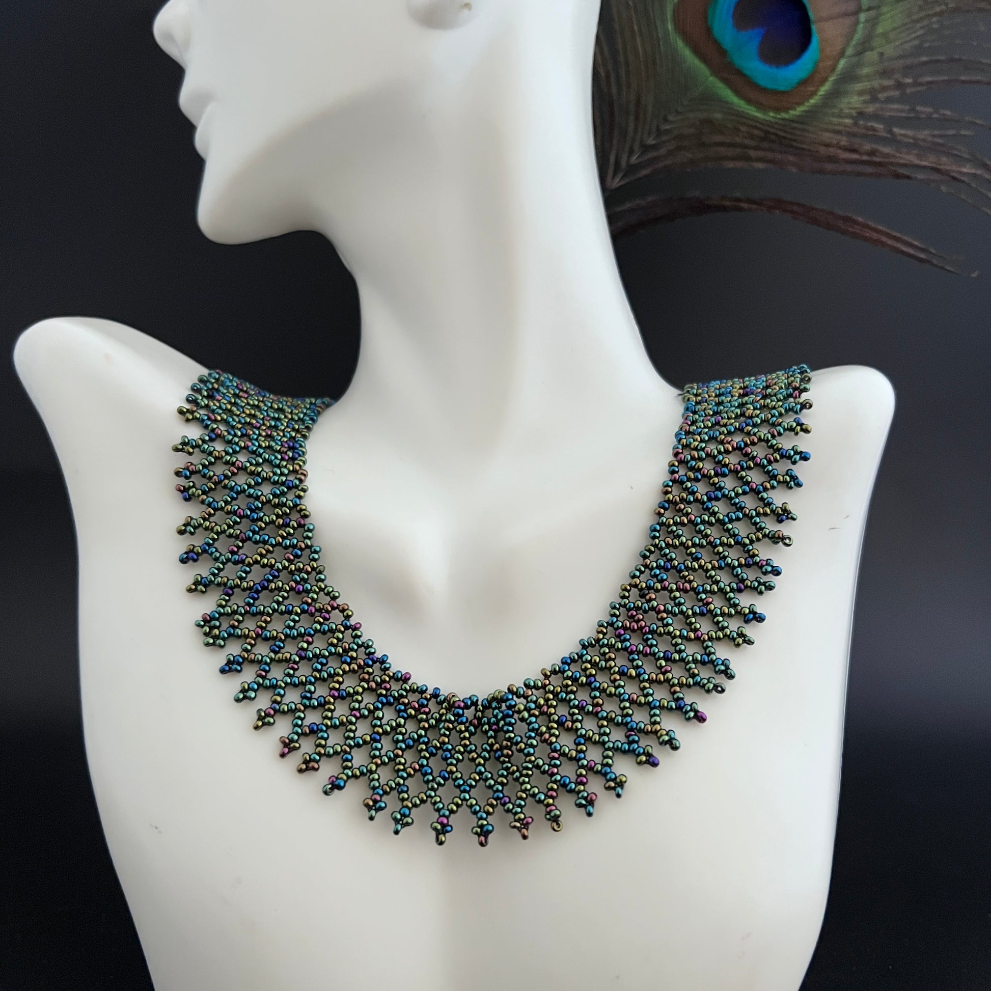 Black net intricate Necklace