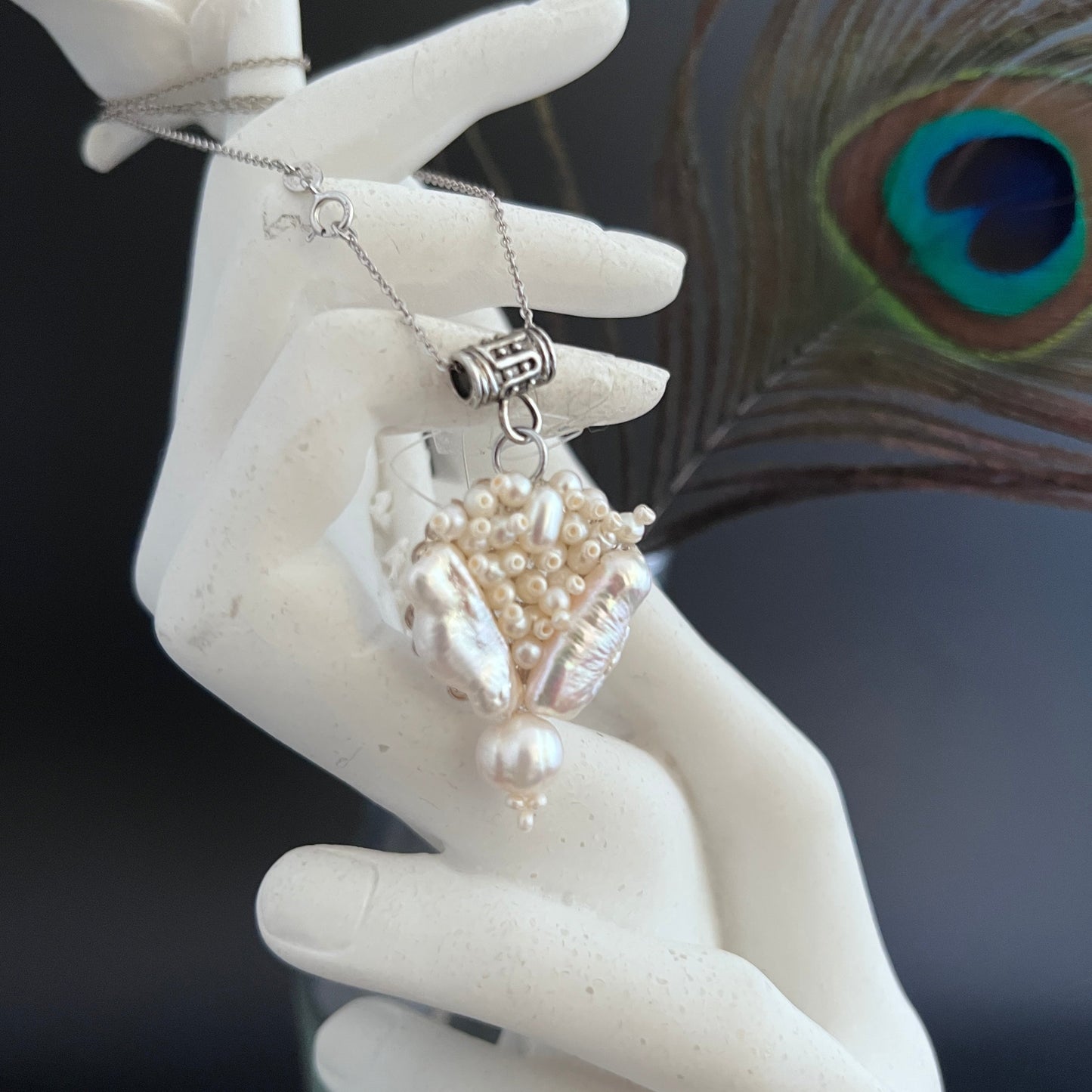 Duo Keshi Pearl Pendant