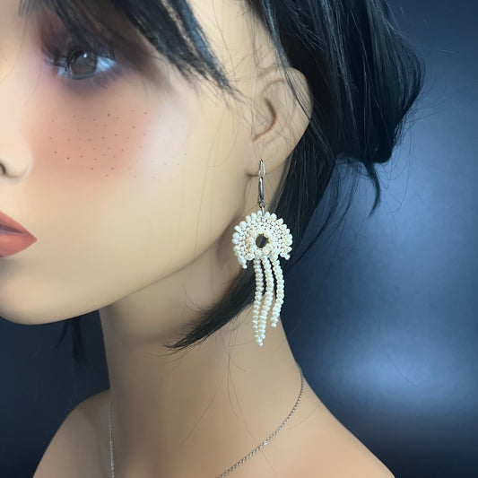 Seed Pearl Jelly Fish Earrings