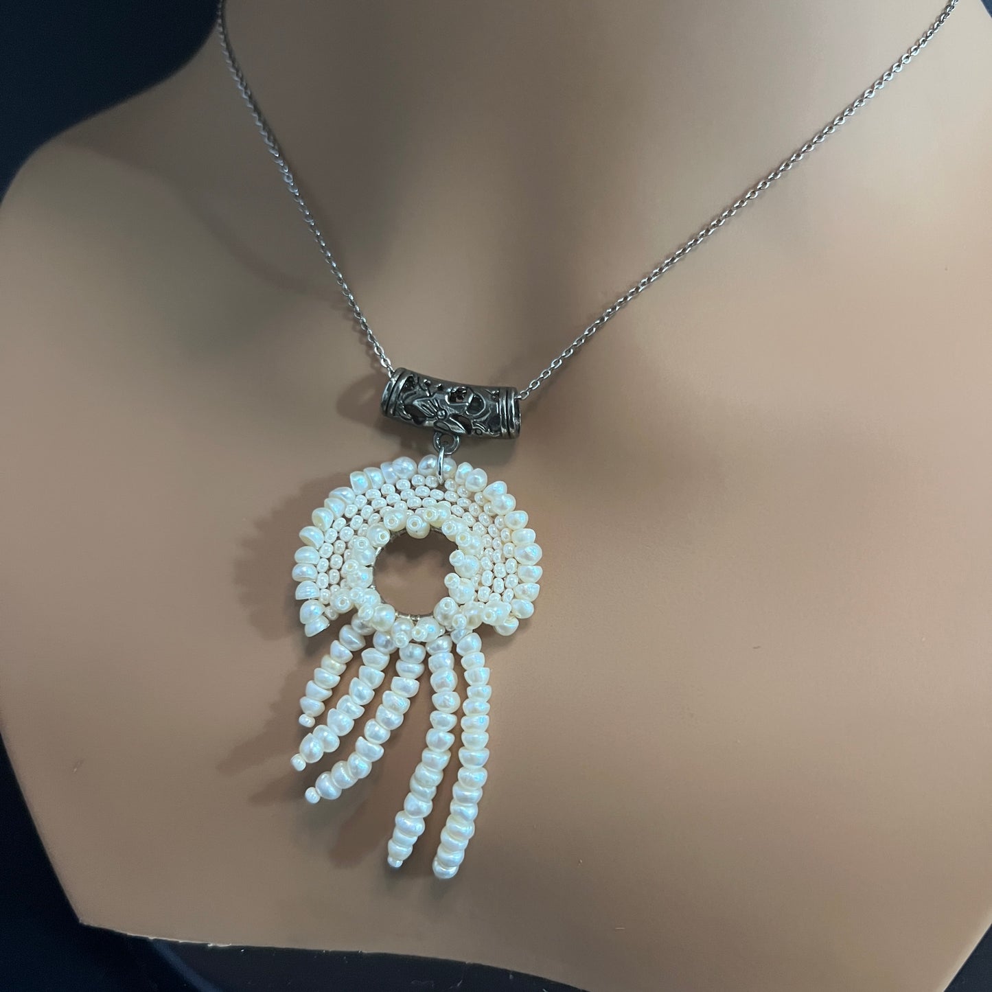 Seed Pearl Jelly Fish Pendant