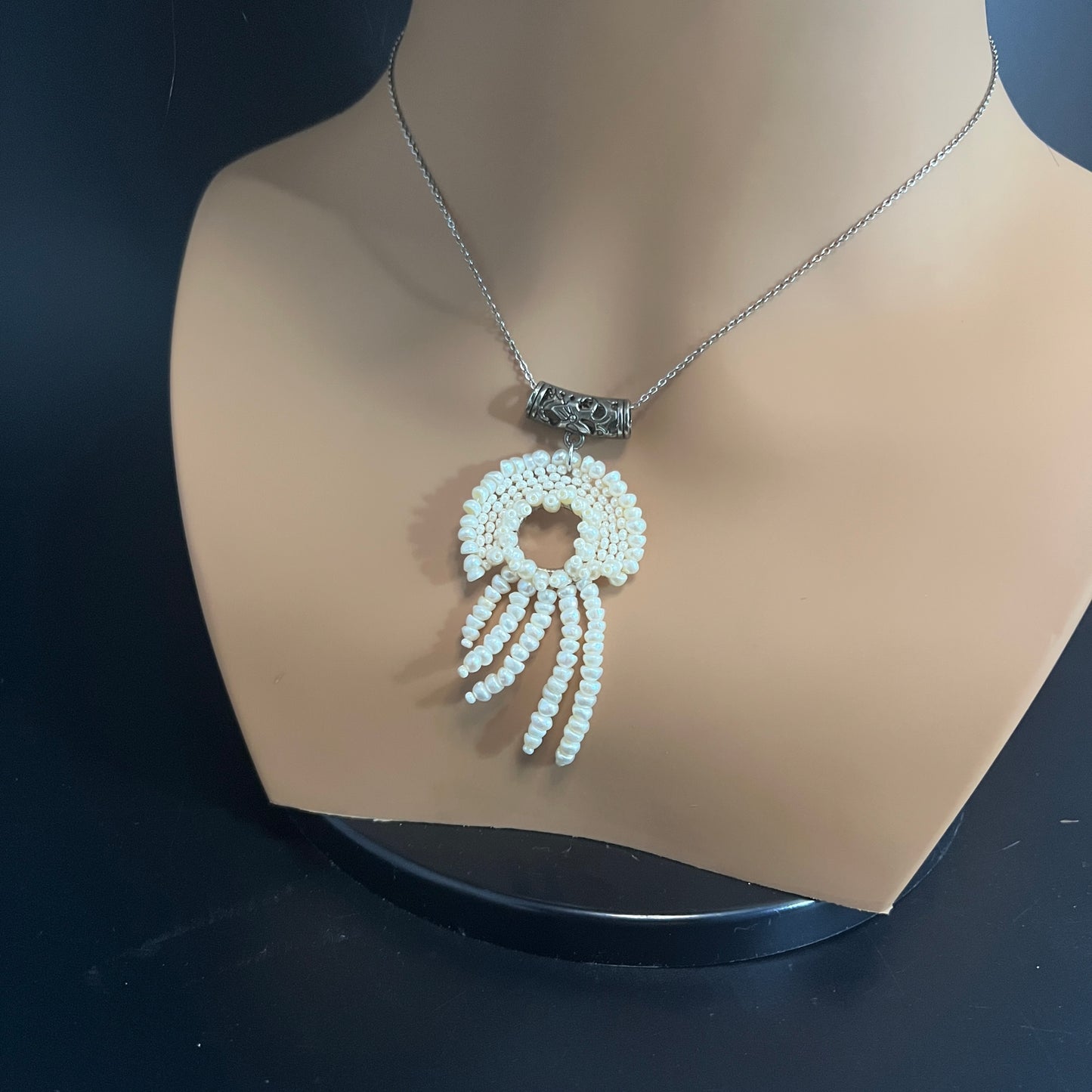 Seed Pearl Jelly Fish Pendant