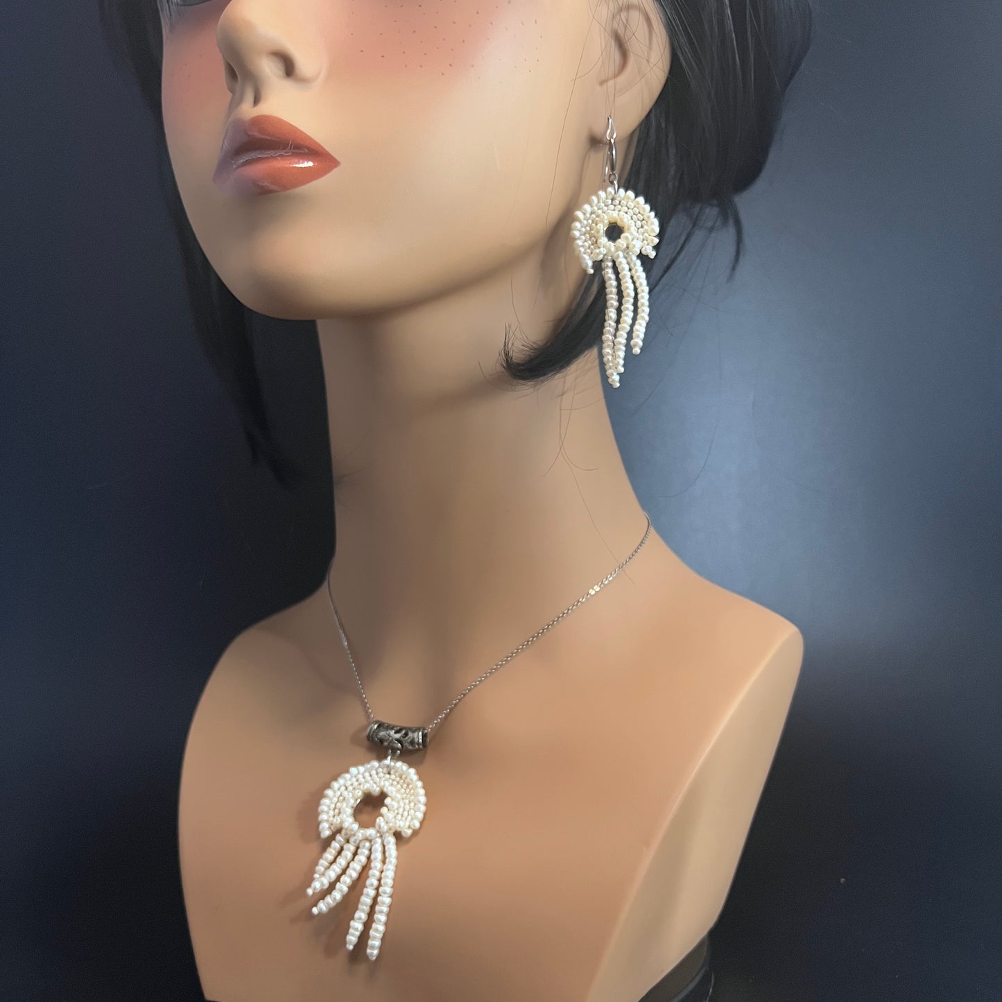 Seed Pearl Jelly Fish Jewelry Set