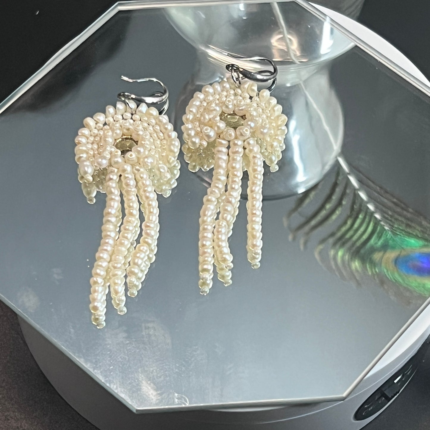 Seed Pearl Jelly Fish Earrings