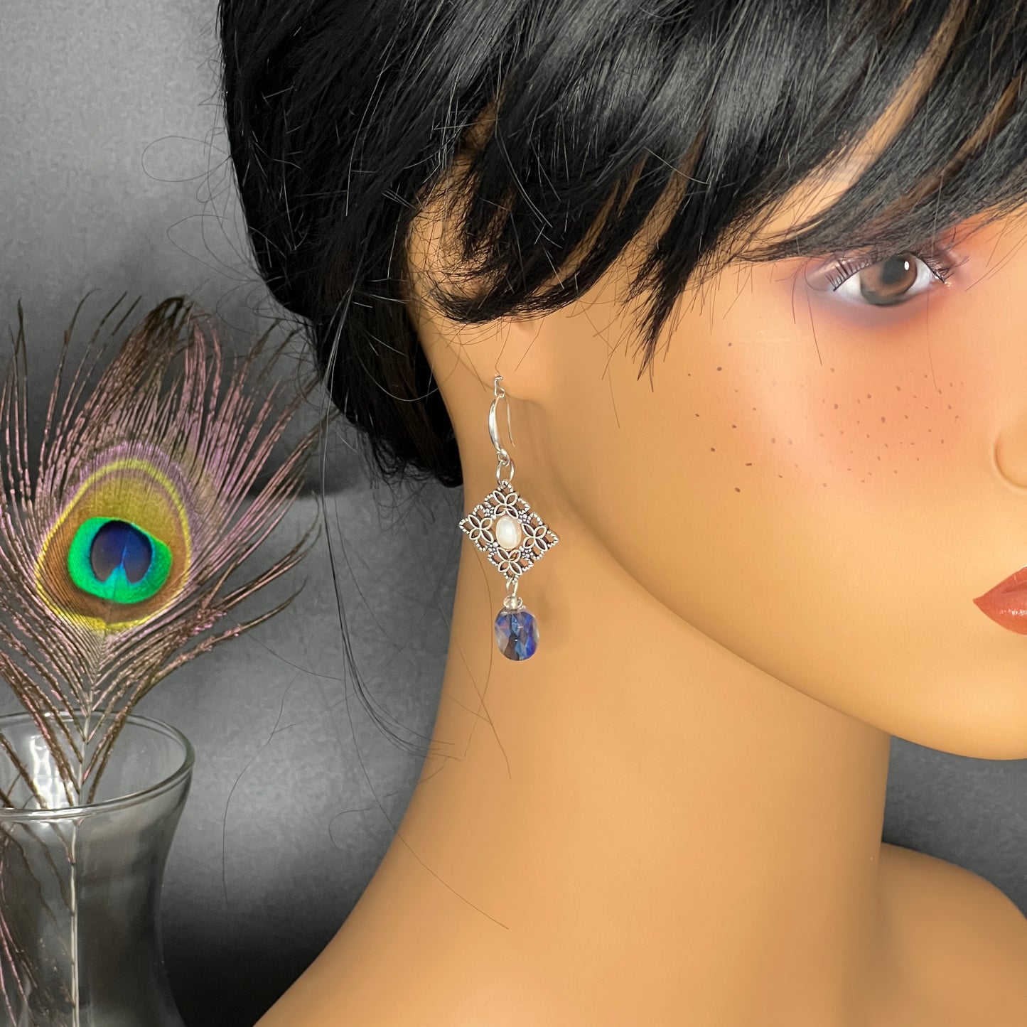 Diamond Drop Component Earrings