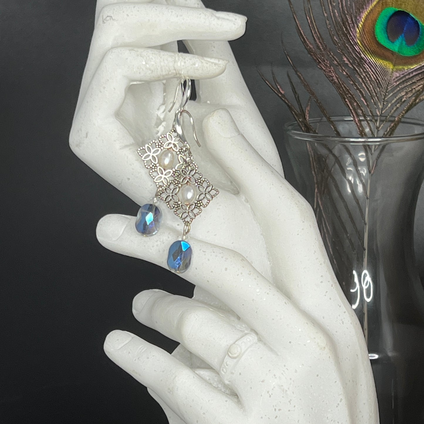 Diamond Drop Component Earrings