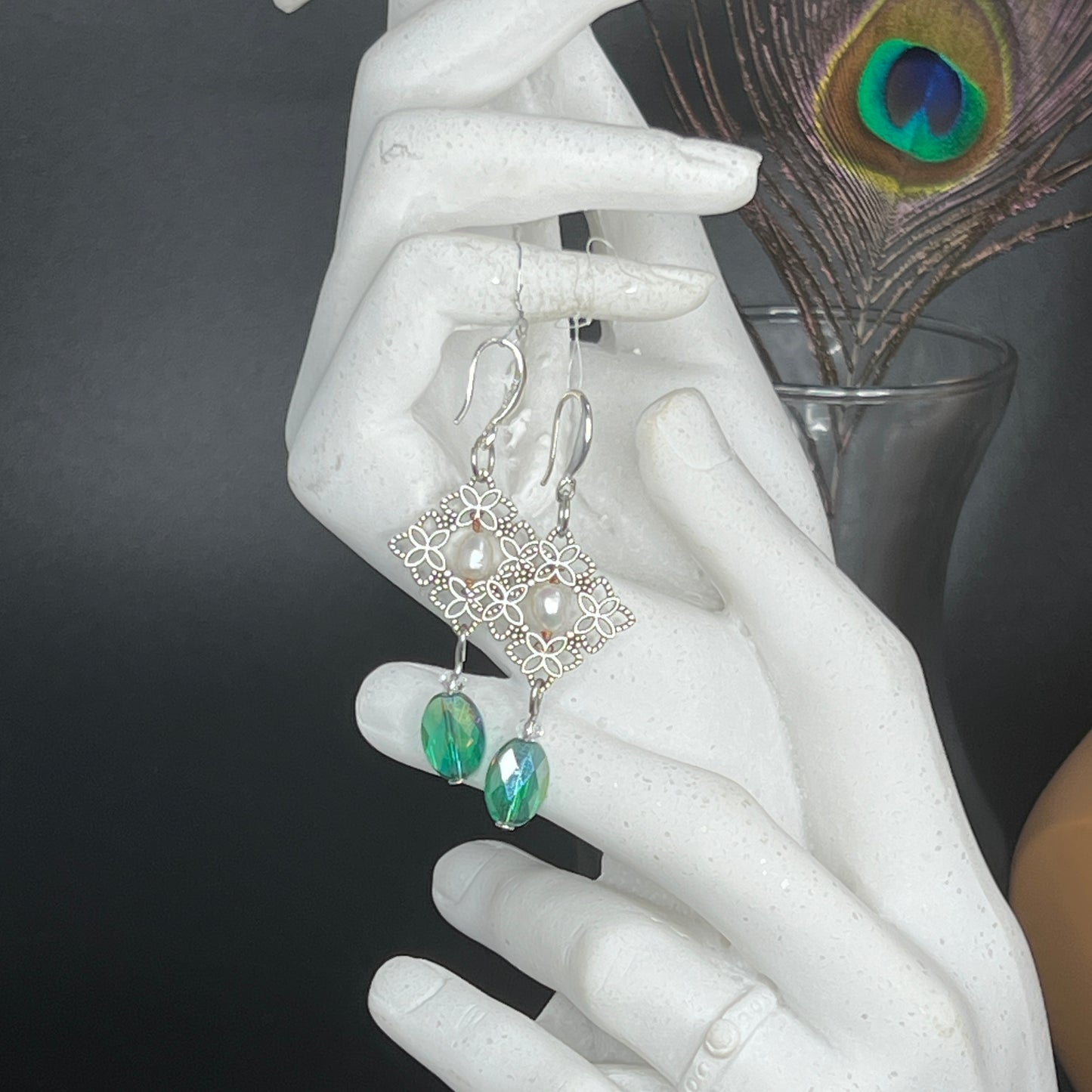 Diamond Drop Component Earrings