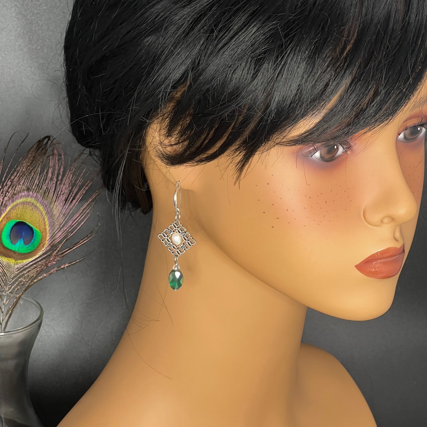 Diamond Drop Component Earrings