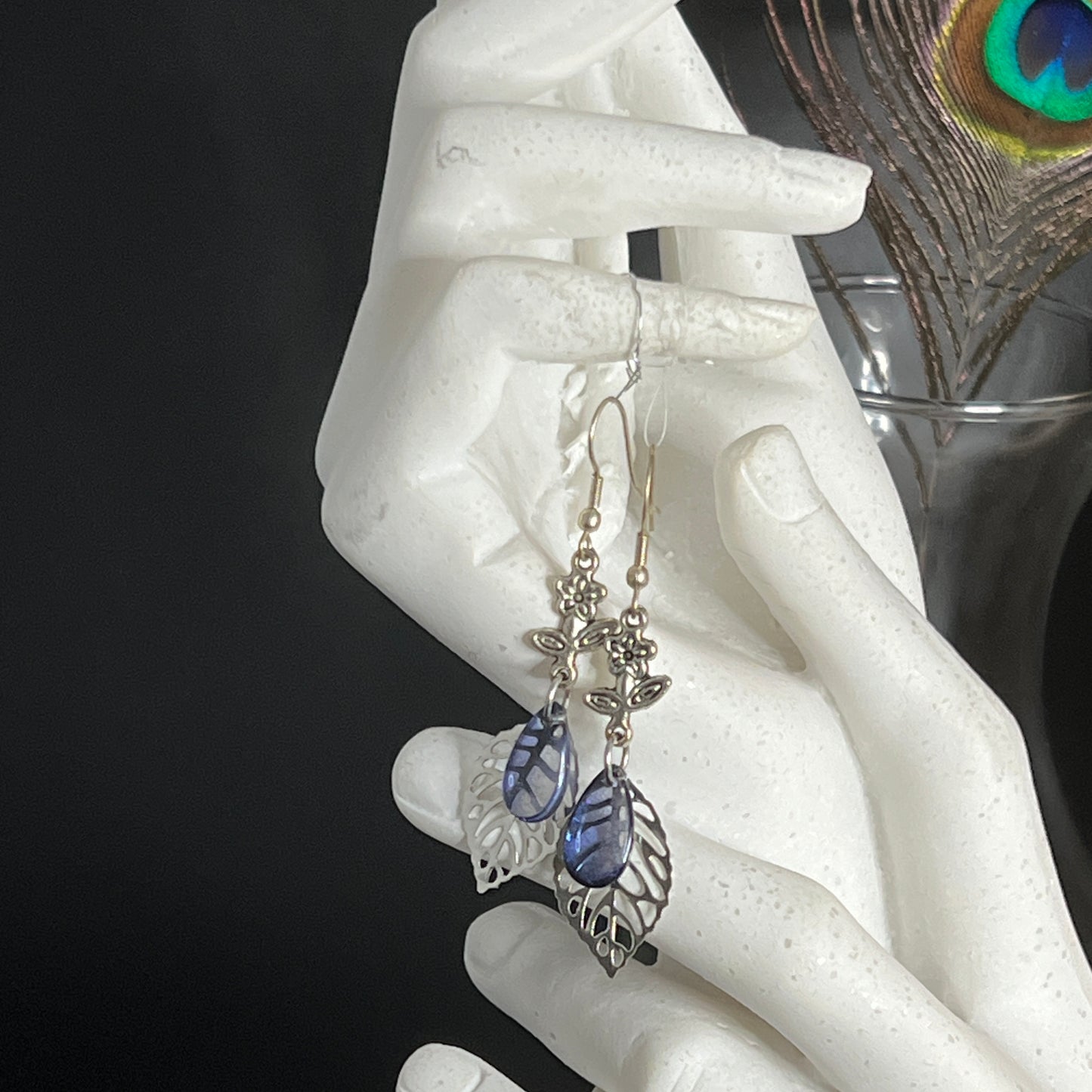 Crystal Drop Circle Earrings