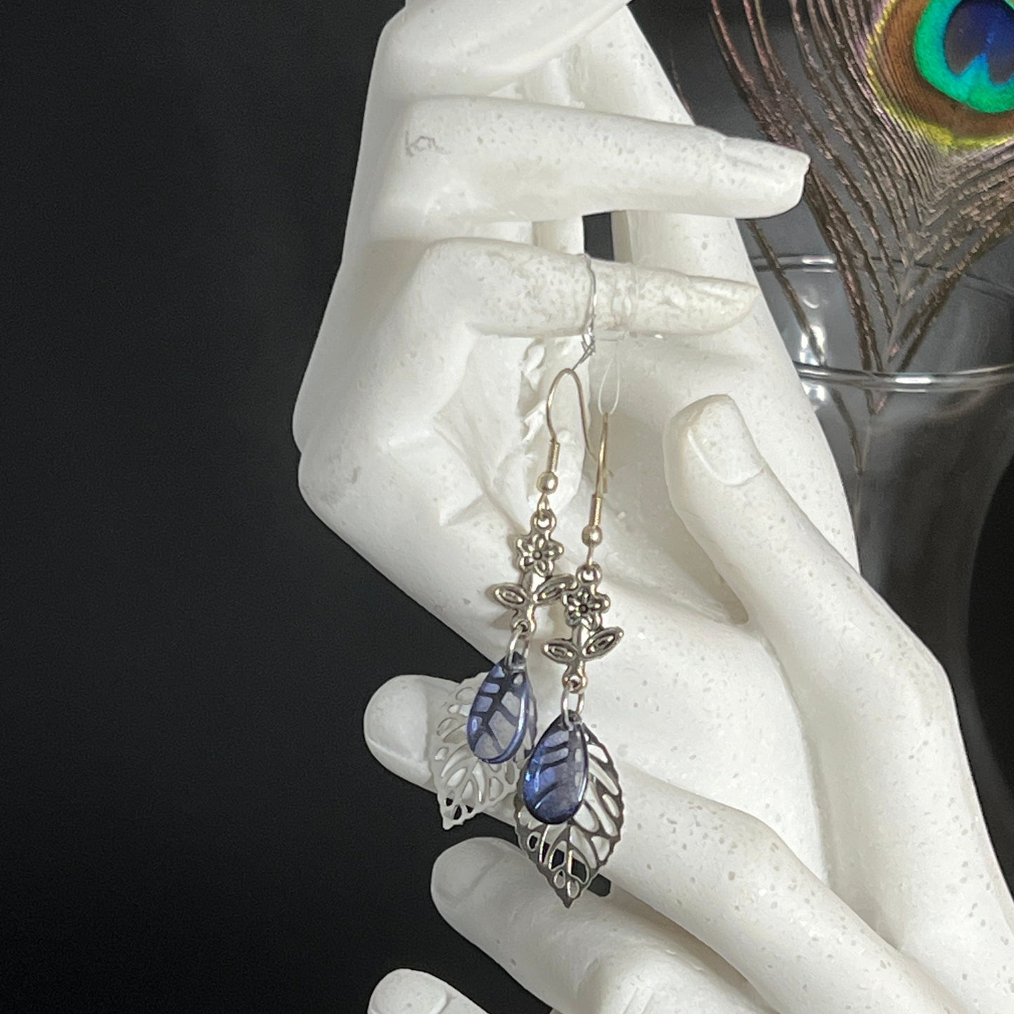 Colorful Tear Drop and Leaf earrings