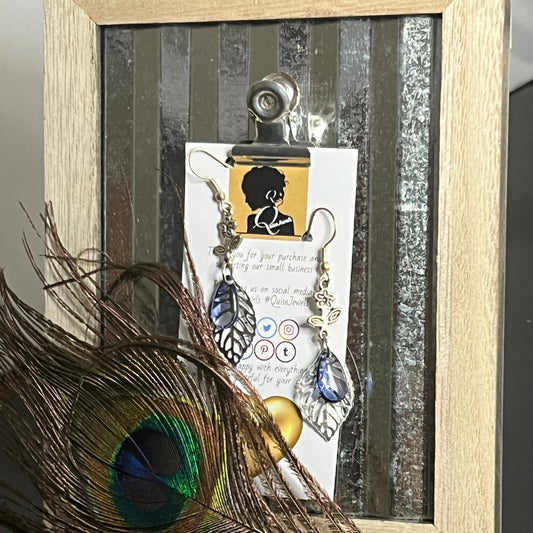 Colorful Tear Drop and Leaf earrings