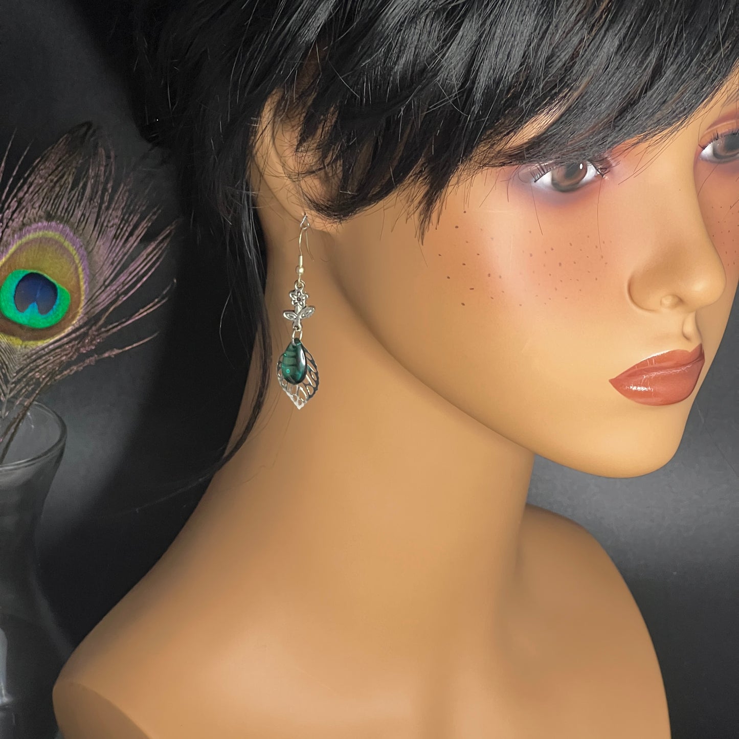 Crystal Drop Circle Earrings