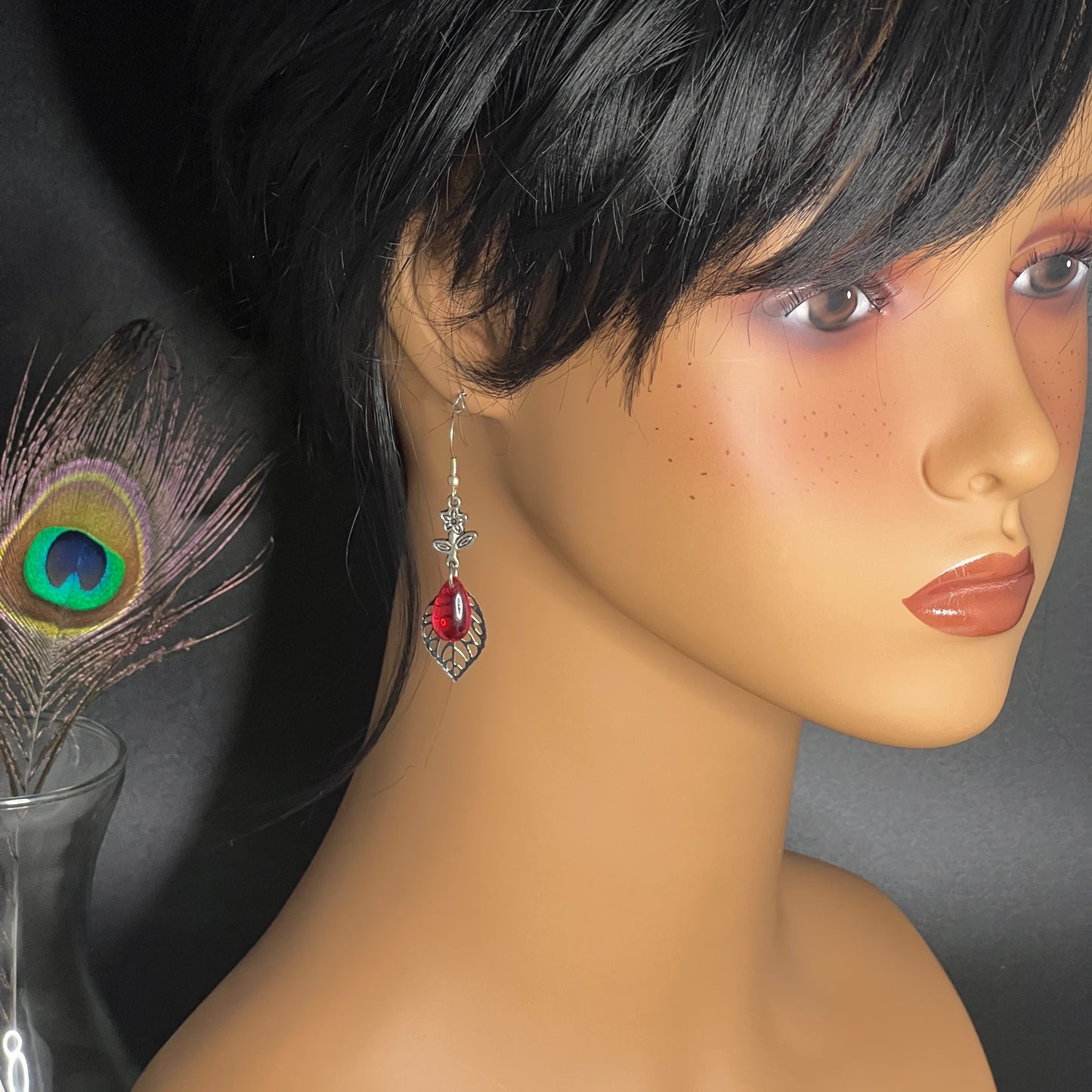 Crystal Drop Circle Earrings