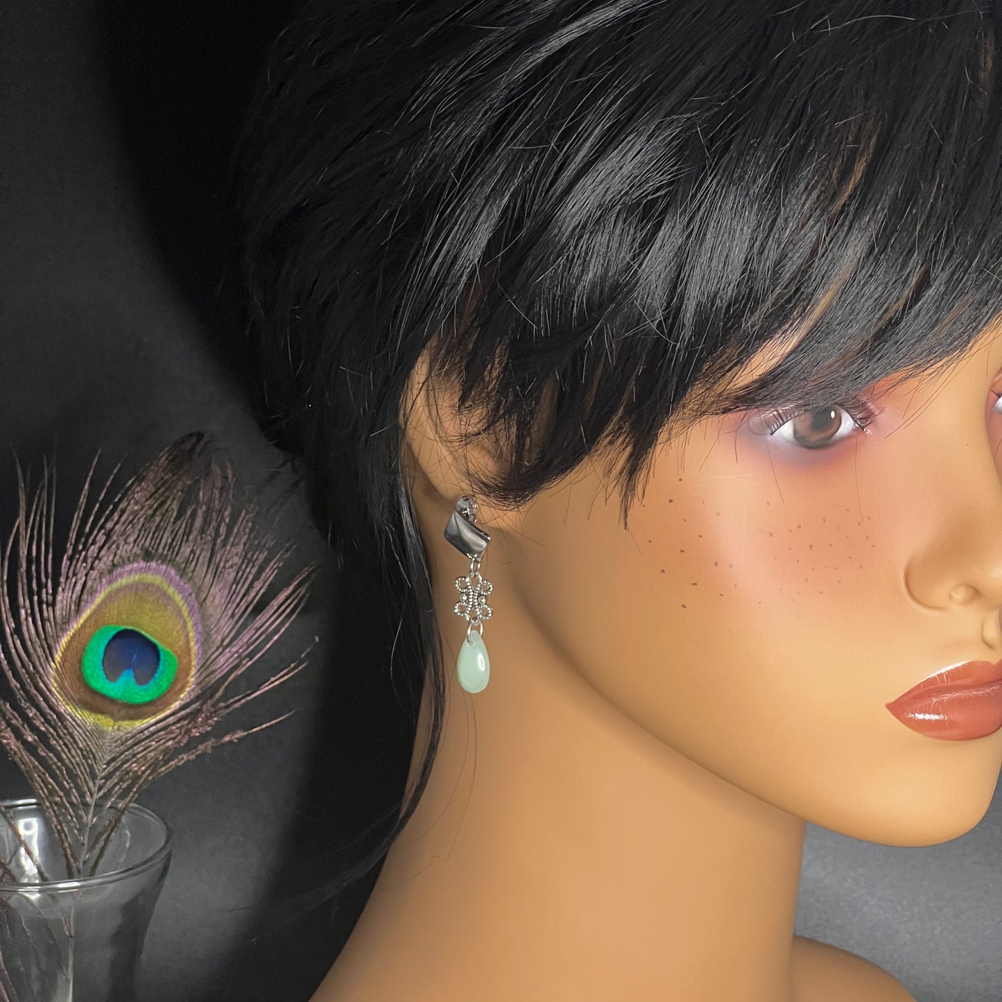Crystal Drop Circle Earrings