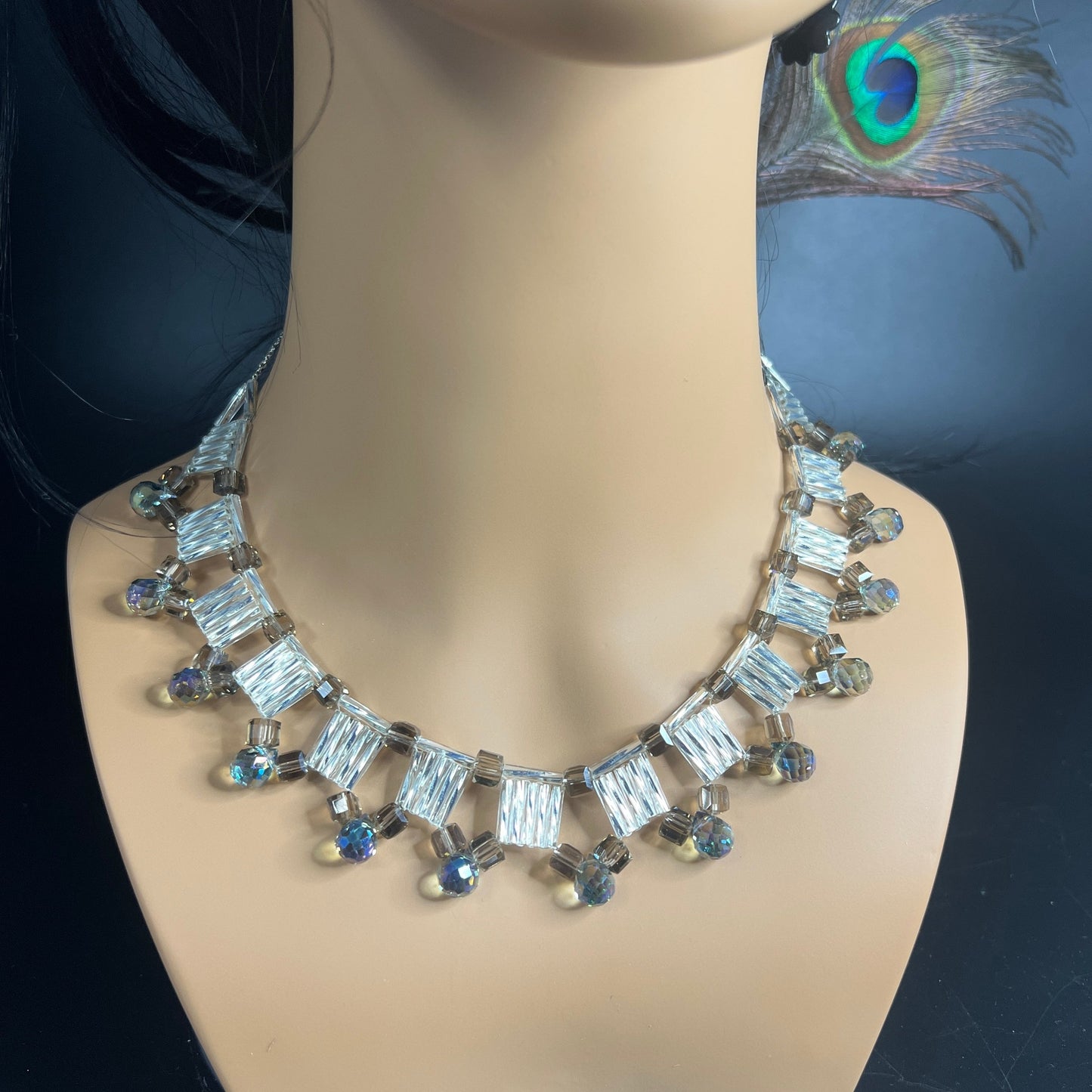 Beaded Crystal Choker Necklace