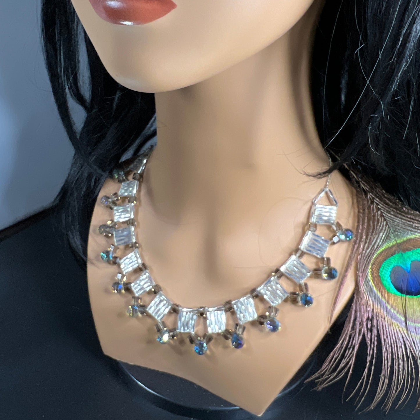 Beaded Crystal Choker Necklace
