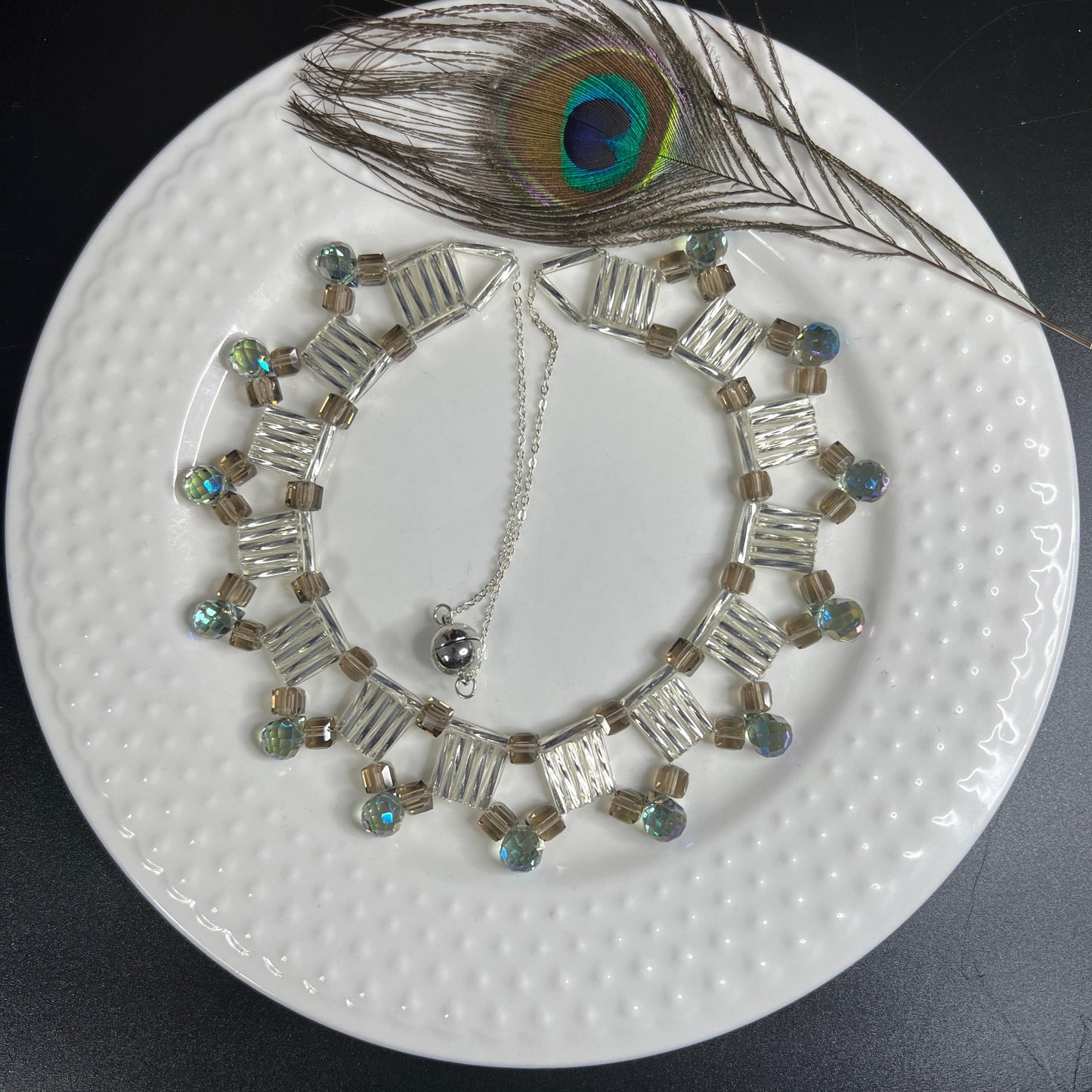 Beaded Crystal Choker Necklace