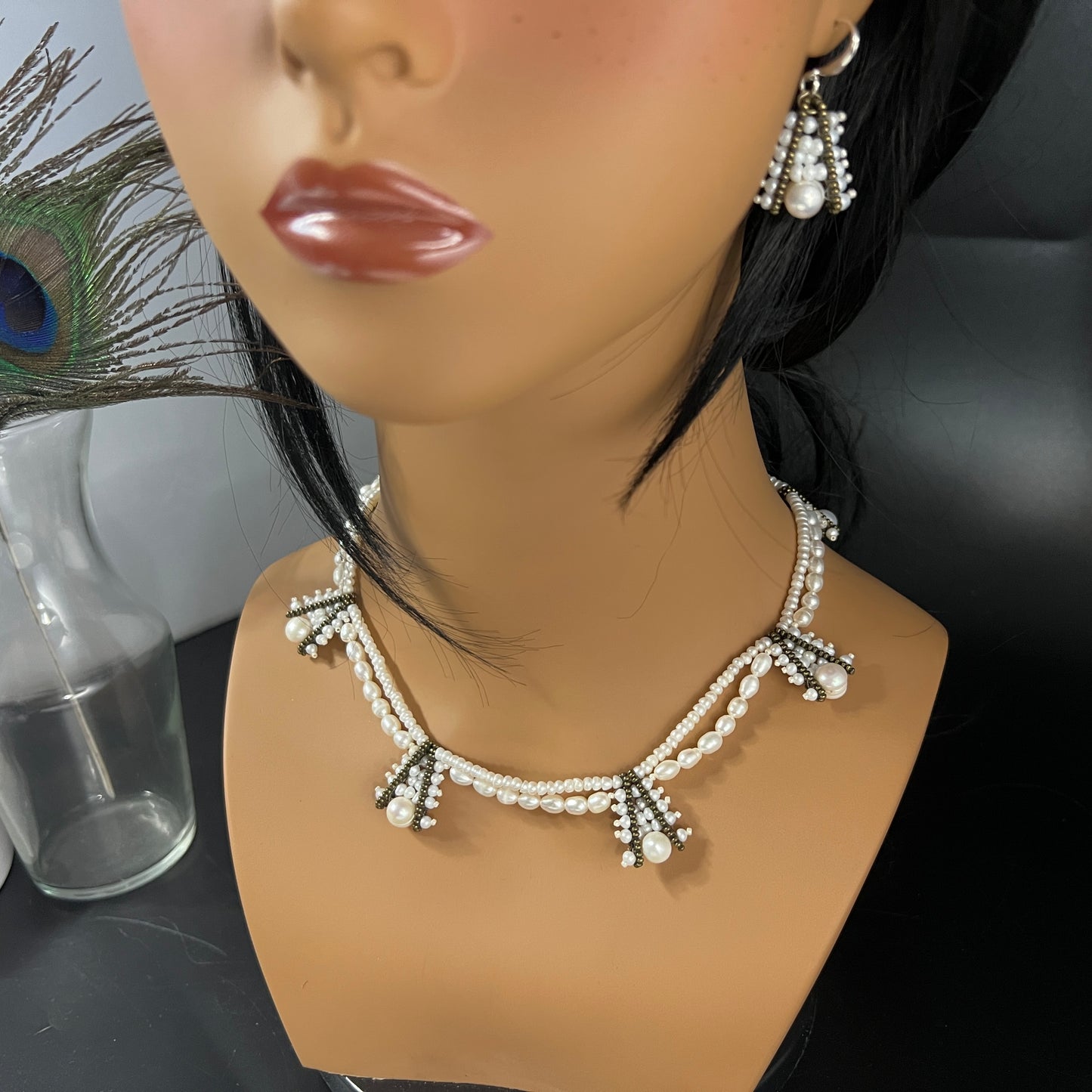 Antique Layered Pearl Jewelry Set