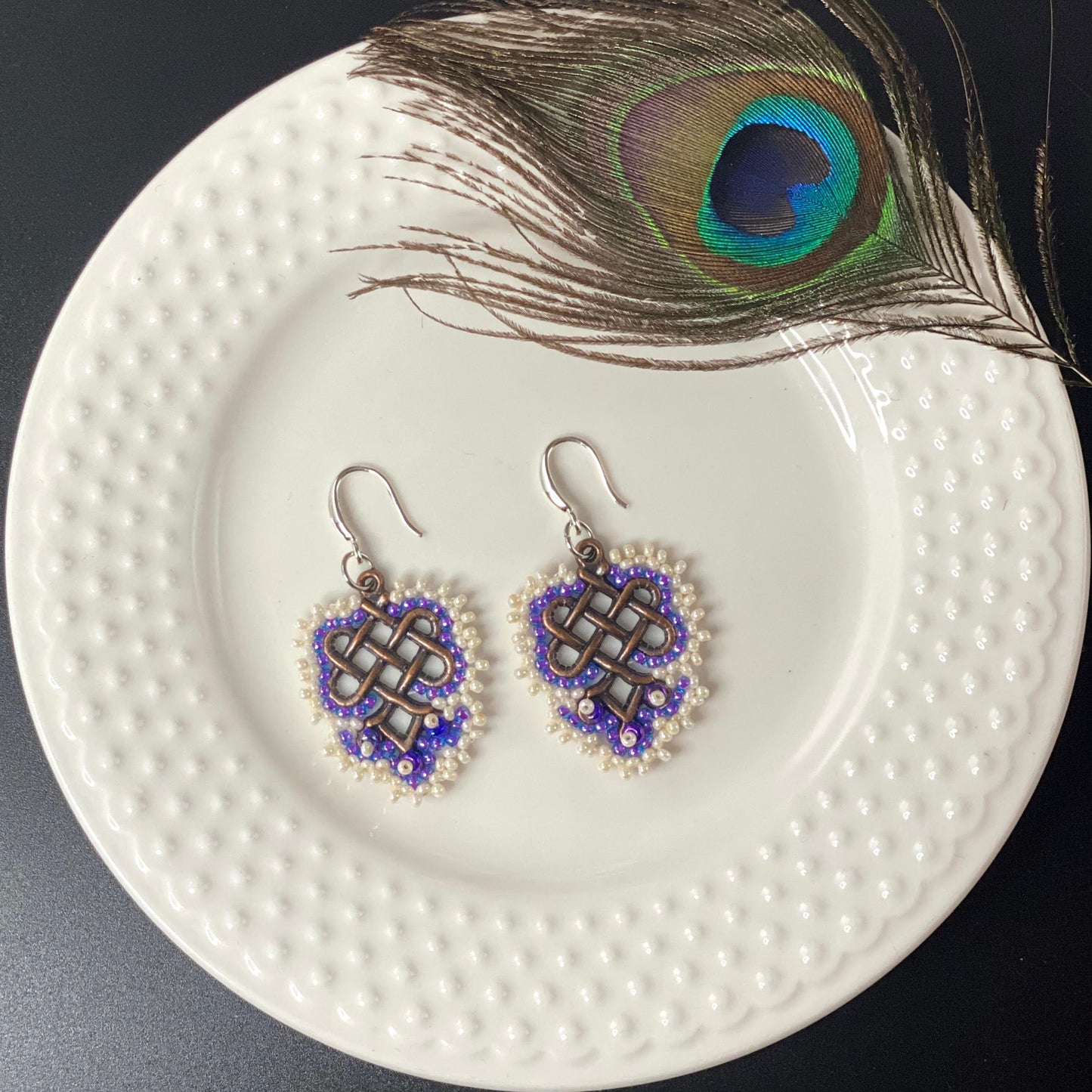 Endless Knot Beaded Component Earrings