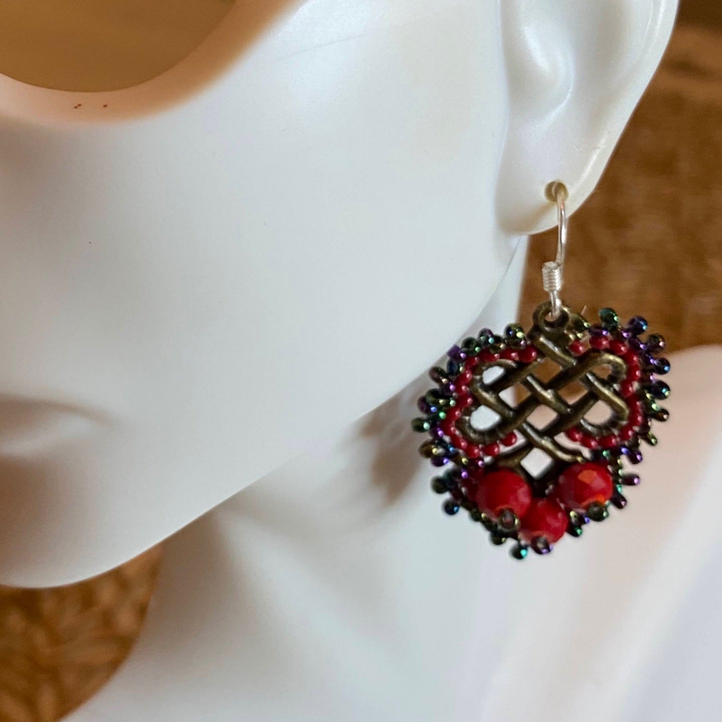 Endless Knot Beaded Component Earrings