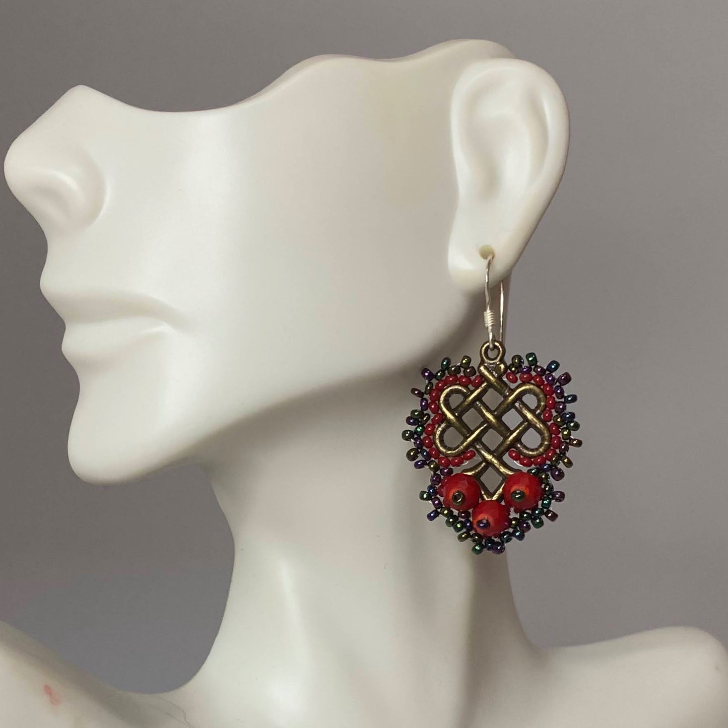Endless Knot Beaded Component Earrings