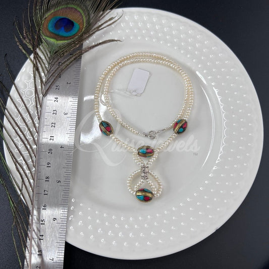 Seed Pearl and Tibetan Necklace
