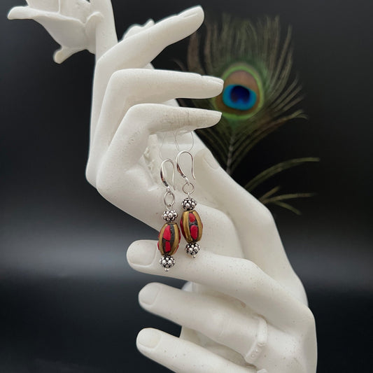 Tibetan RedCoral Earrings