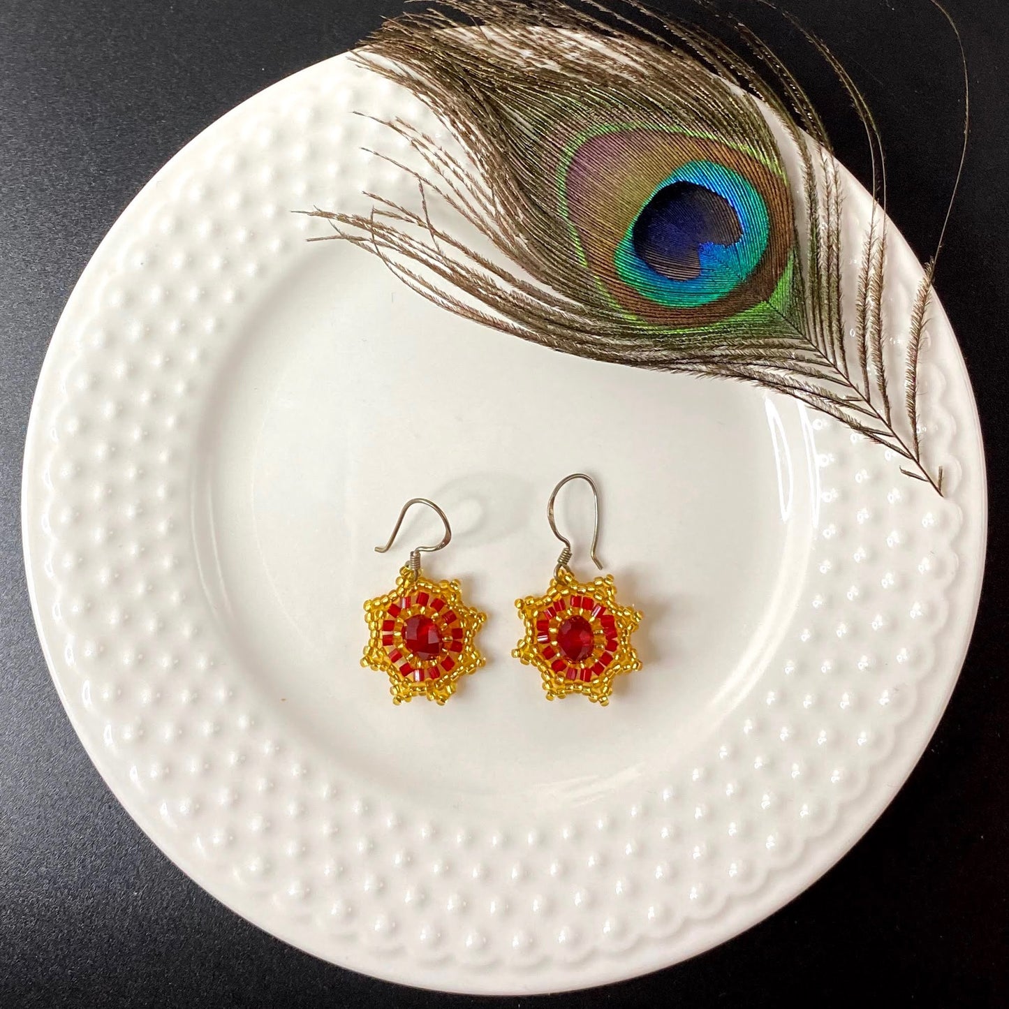 Sun Beaded Earrings