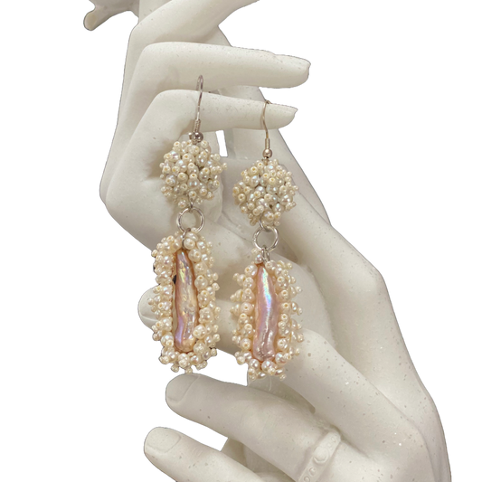 Victorian Style Bridal Pearl Earrings