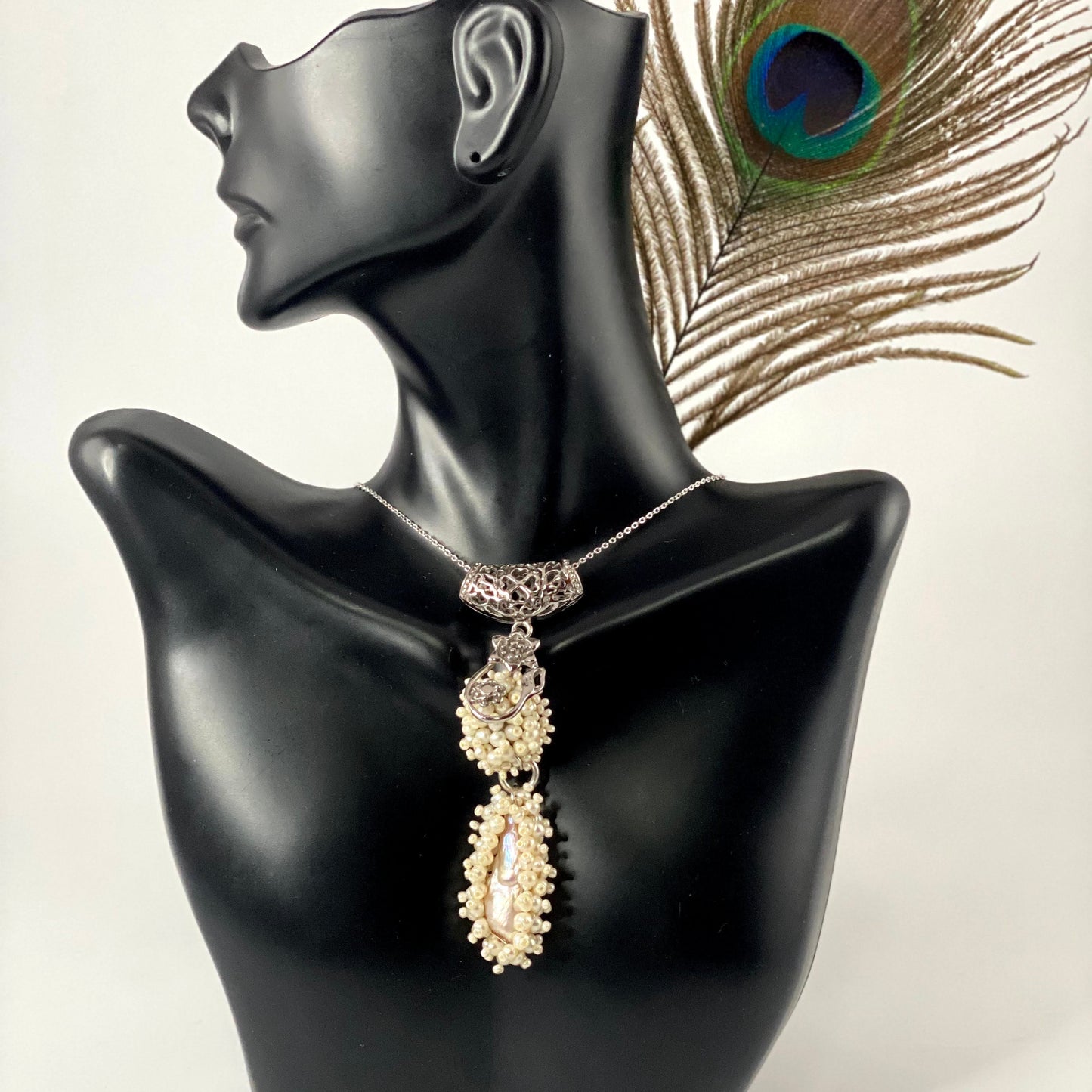 Victorian Style Bridal Pearl Pendant
